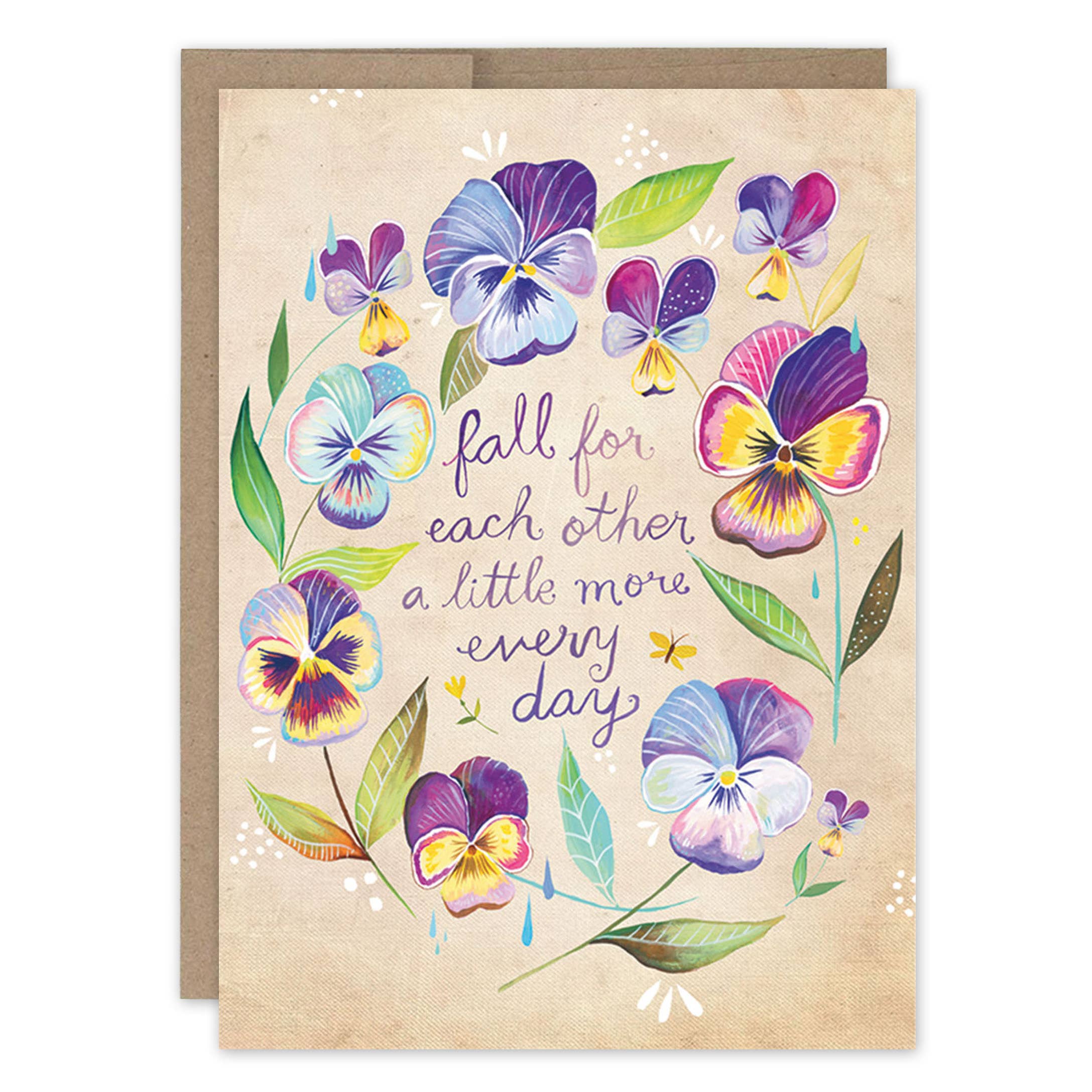 Pansy Wreath Wedding Card