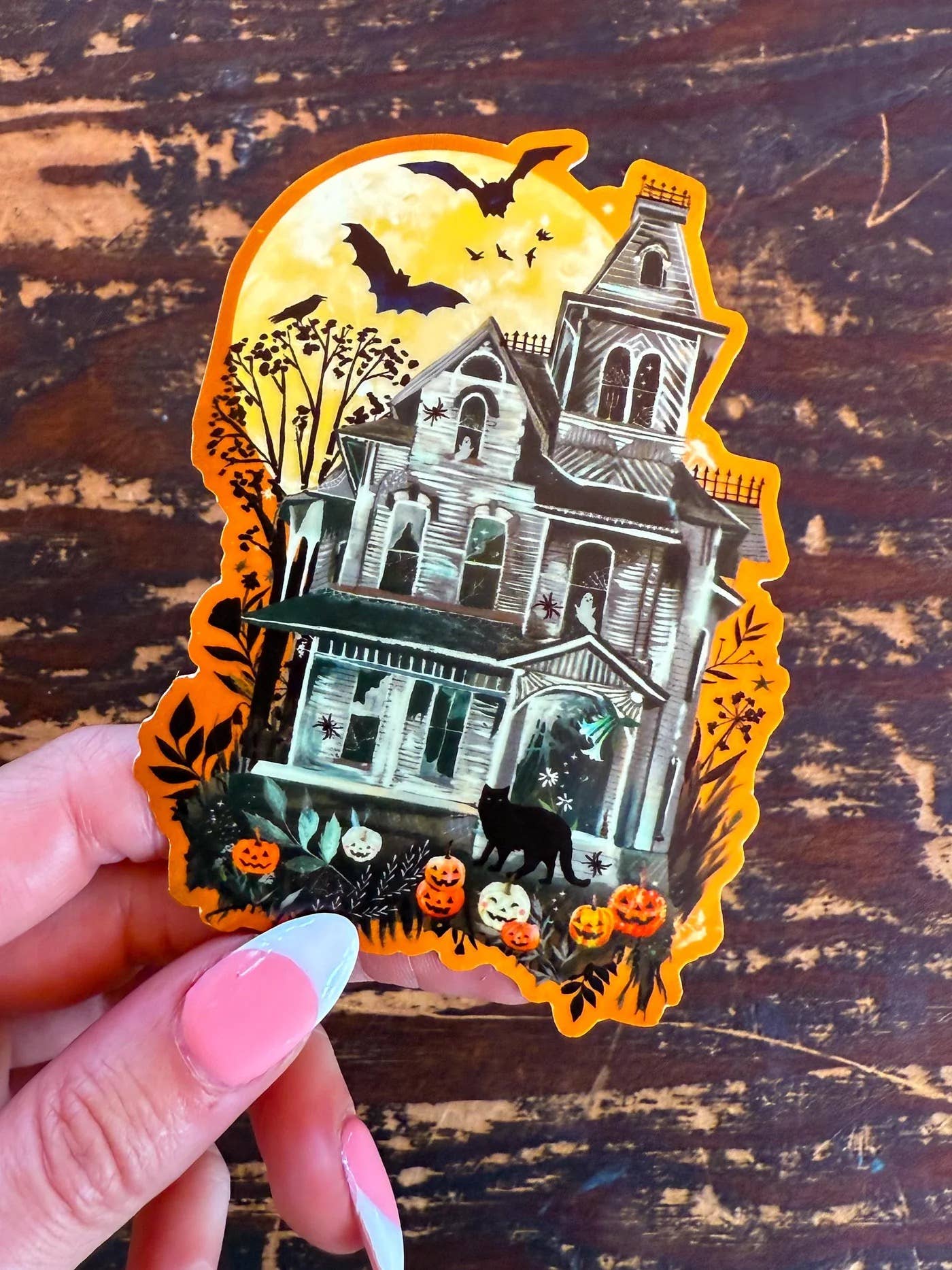 Haunted House - Glow in The Dark Sticker