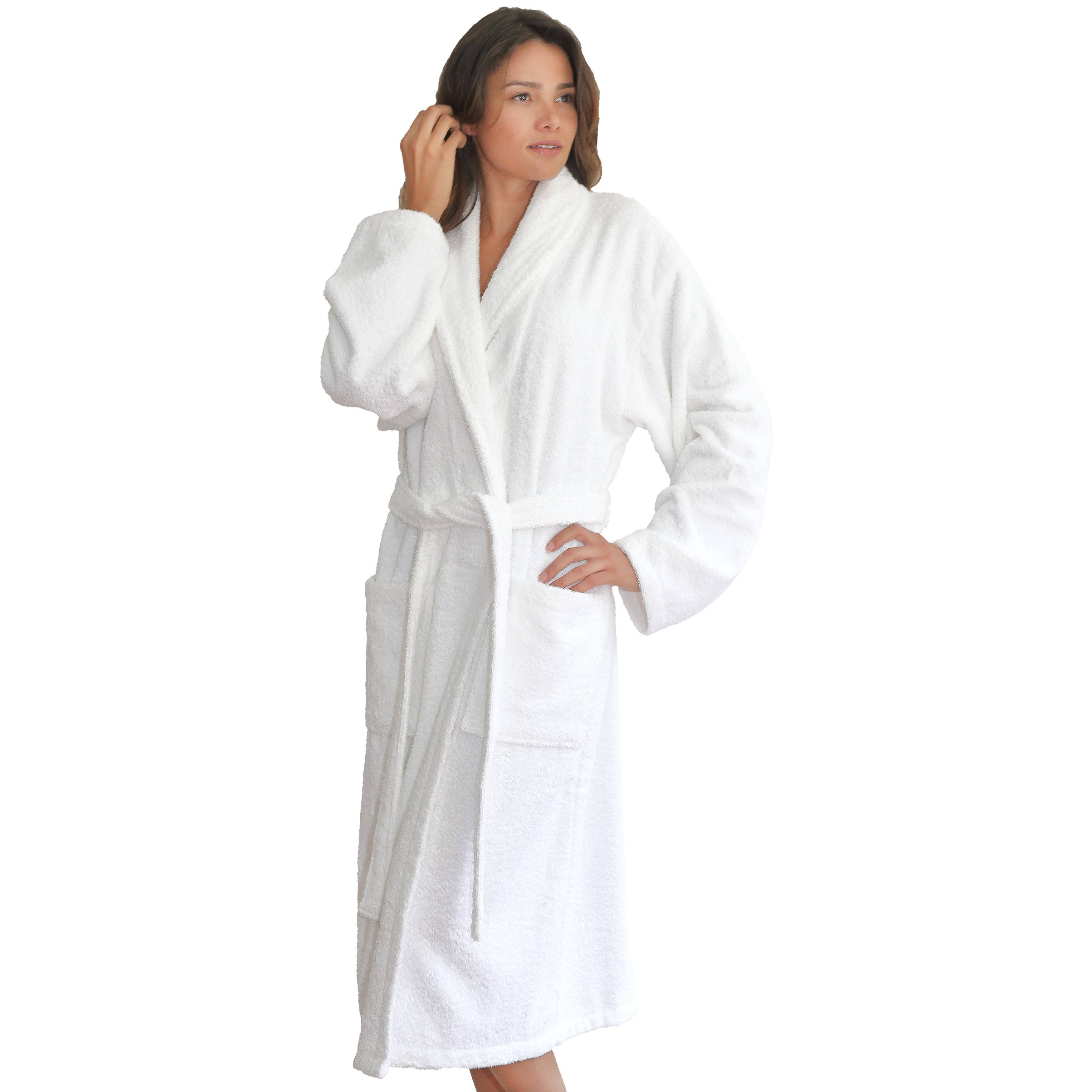 100% Turkish Cotton Unisex Aristocrat Bathrobe: Grey / L/XL