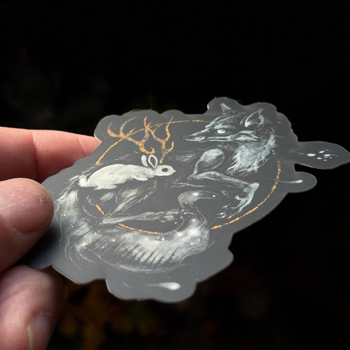 Fox + Jackalope Sticker