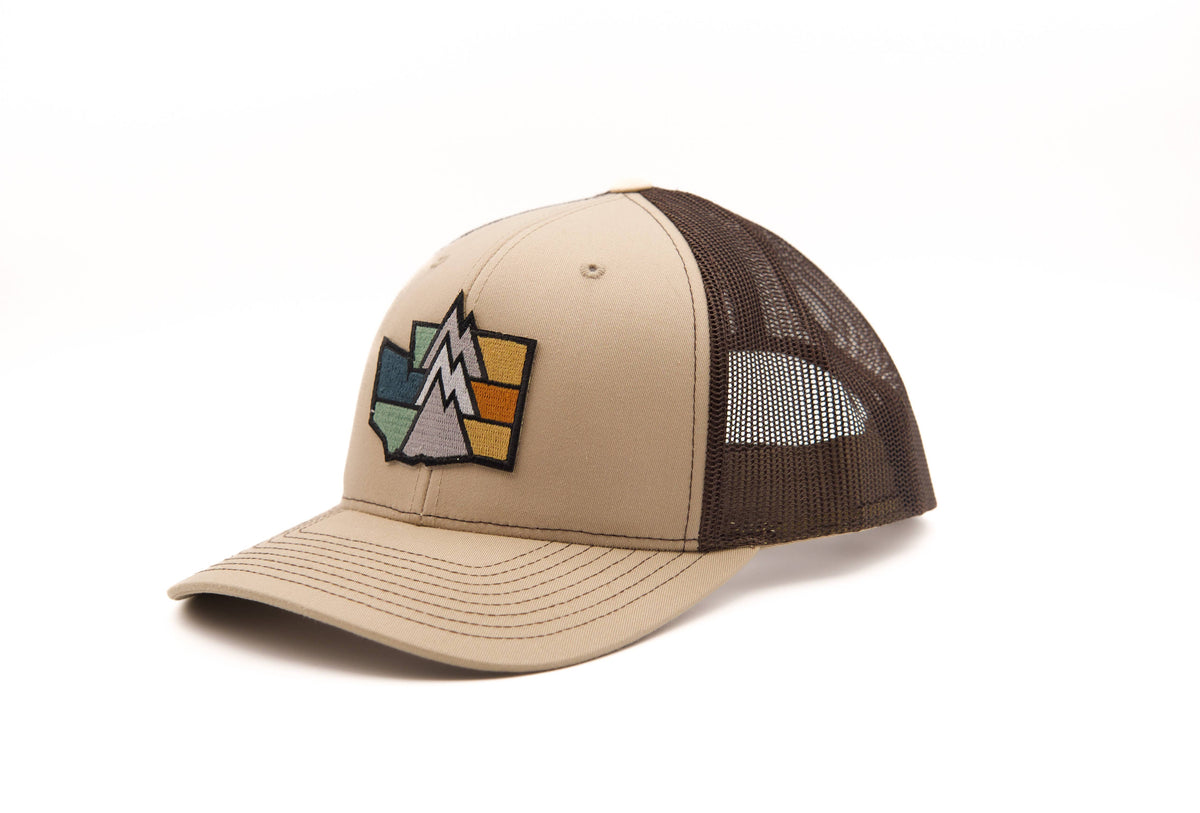 Washington PNW Trucker Hat: Khaki/black