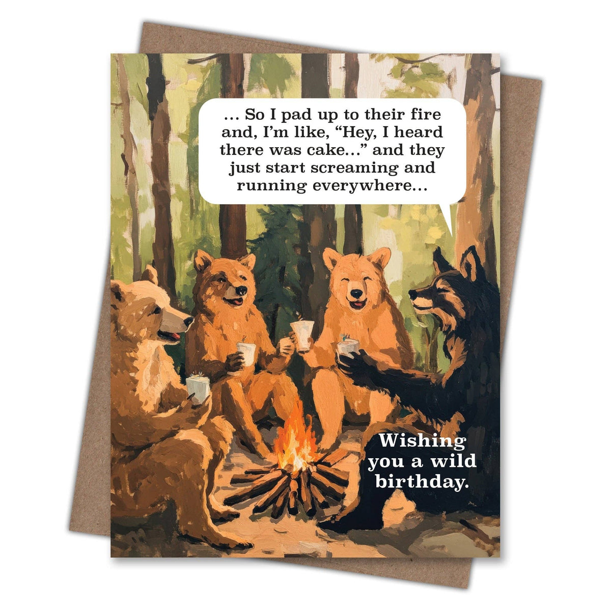 Campfire Bears - Recycled Birthday Card for Campers
