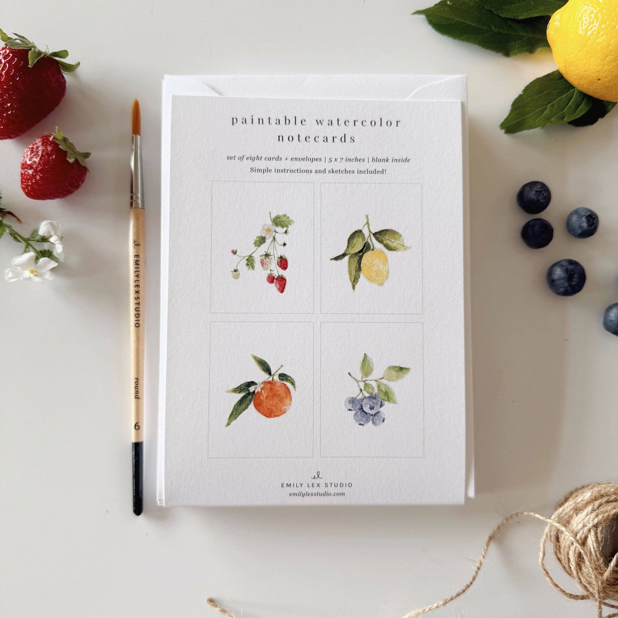 Fruit paintable notecards