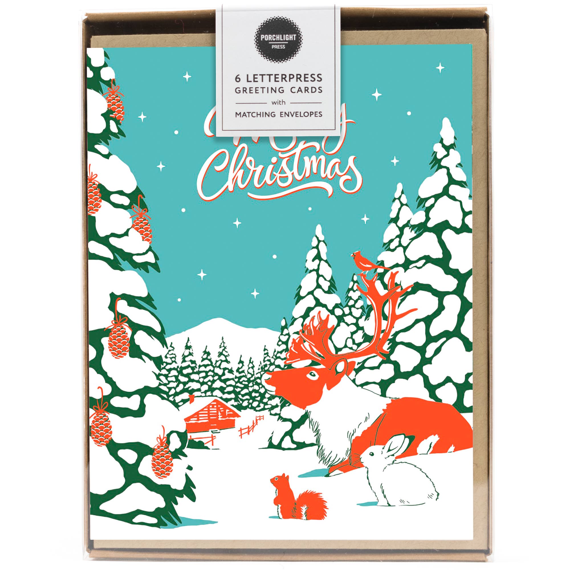 Vintage Animal Country Christmas Card: Single Card