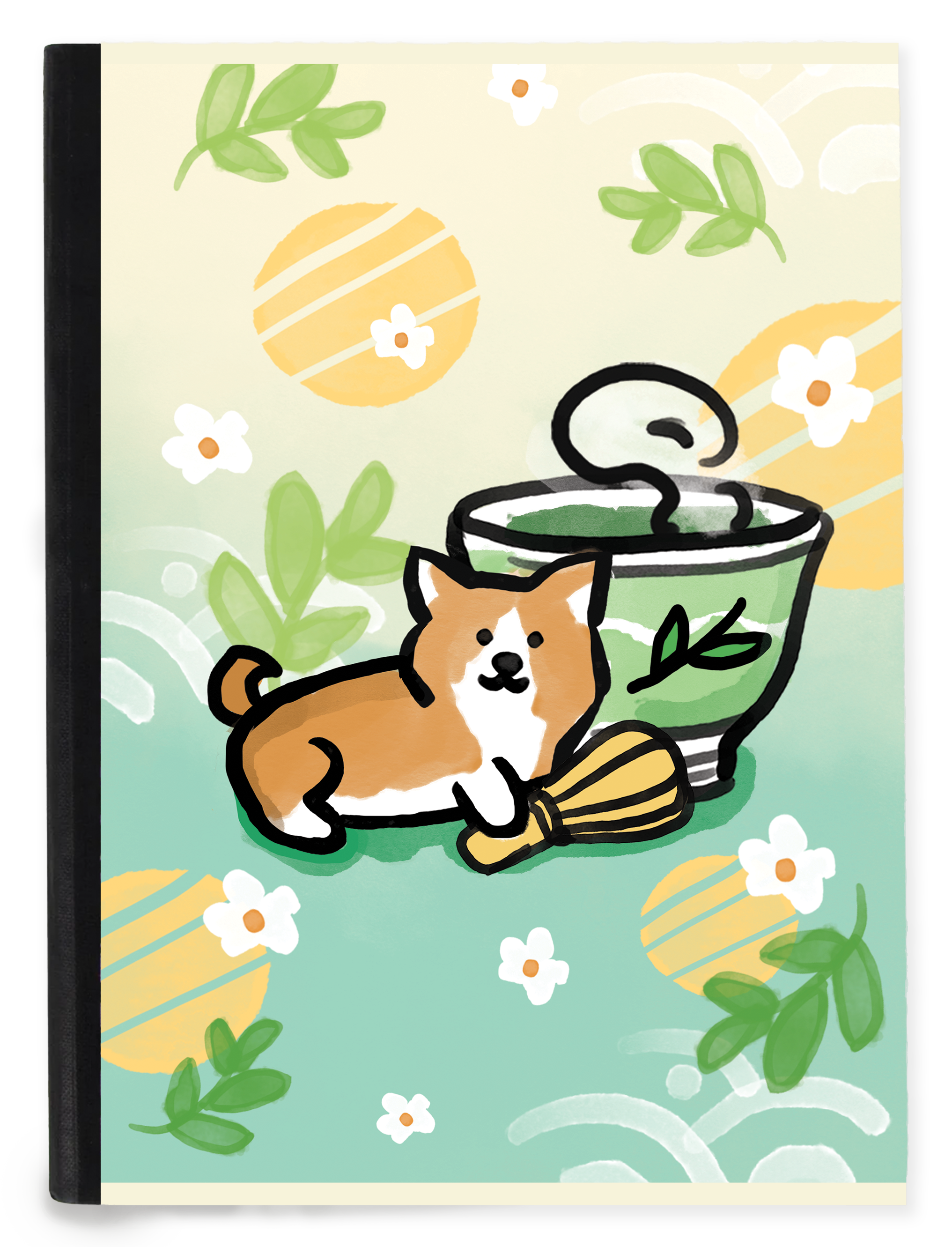 Corgi Matcha Composition Notebook