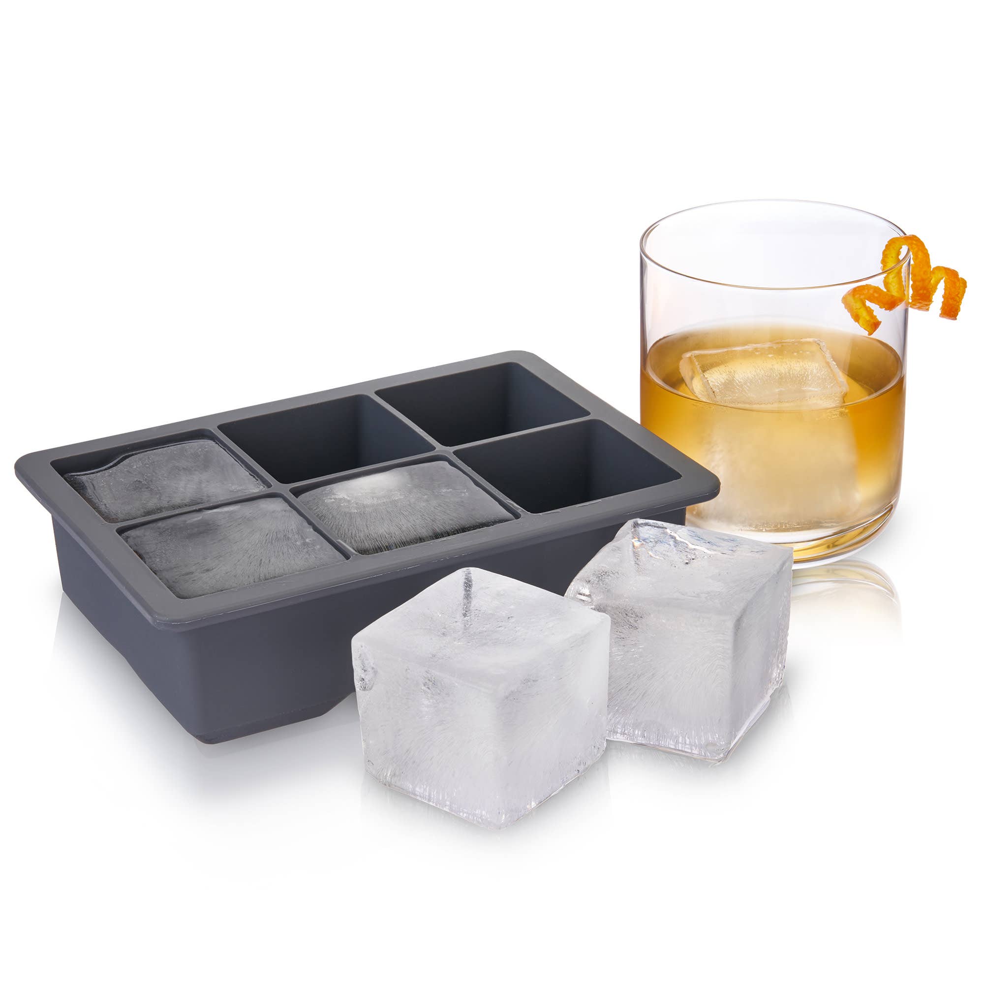 Glacier 2 inch Whiskey Ice Cube Tray with Lid