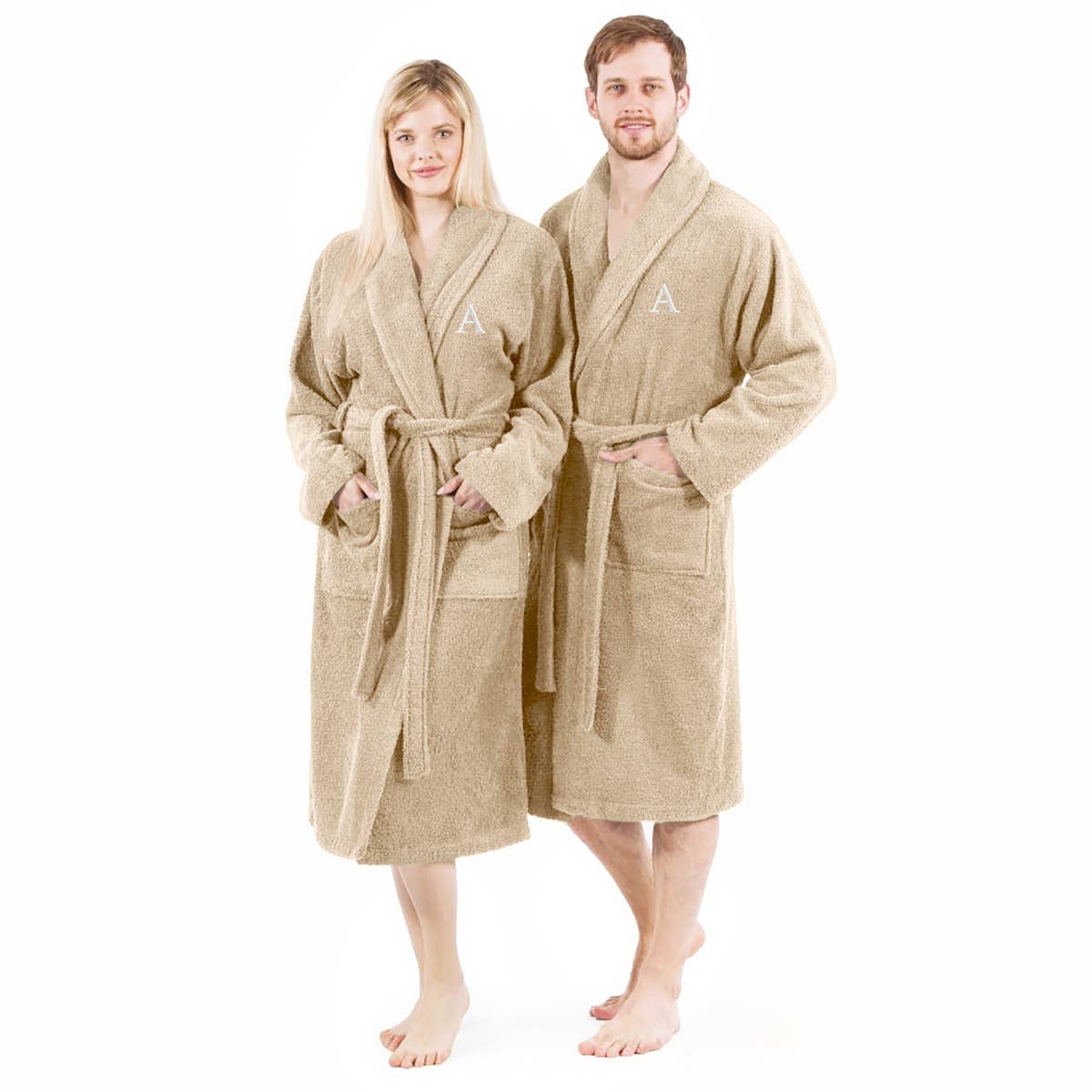 100% Turkish Cotton Unisex Aristocrat Bathrobe: Grey / S/M