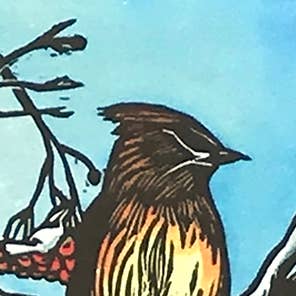 Waxwings - Basking in the Sun Card