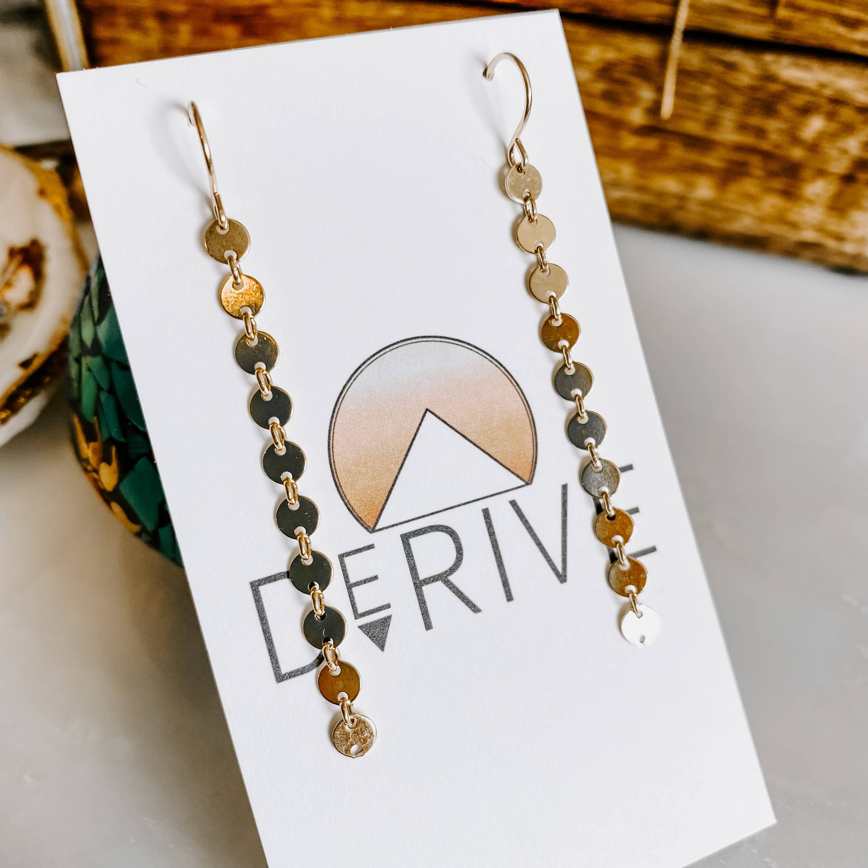 Sand Dollar Earrings: 14k Gold Fill