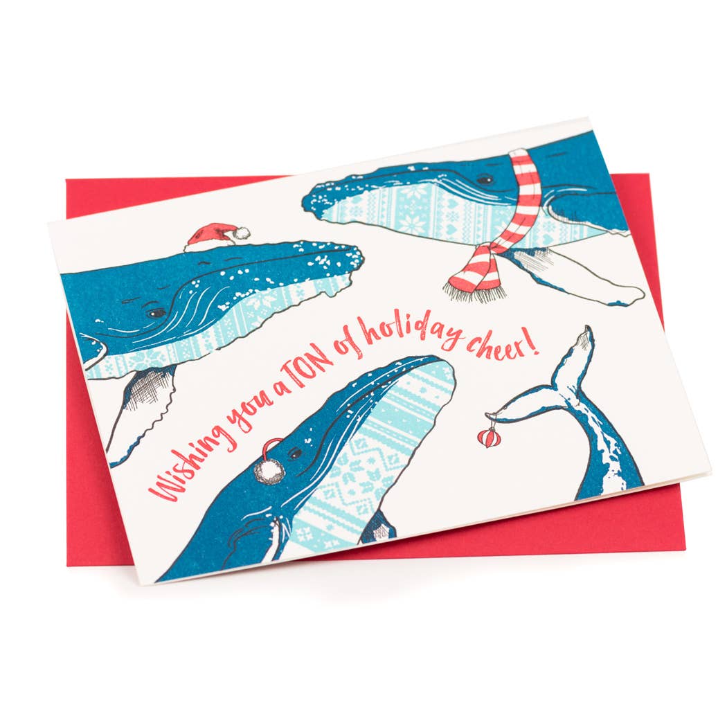 Holiday Sweater Whales Card: Single Card