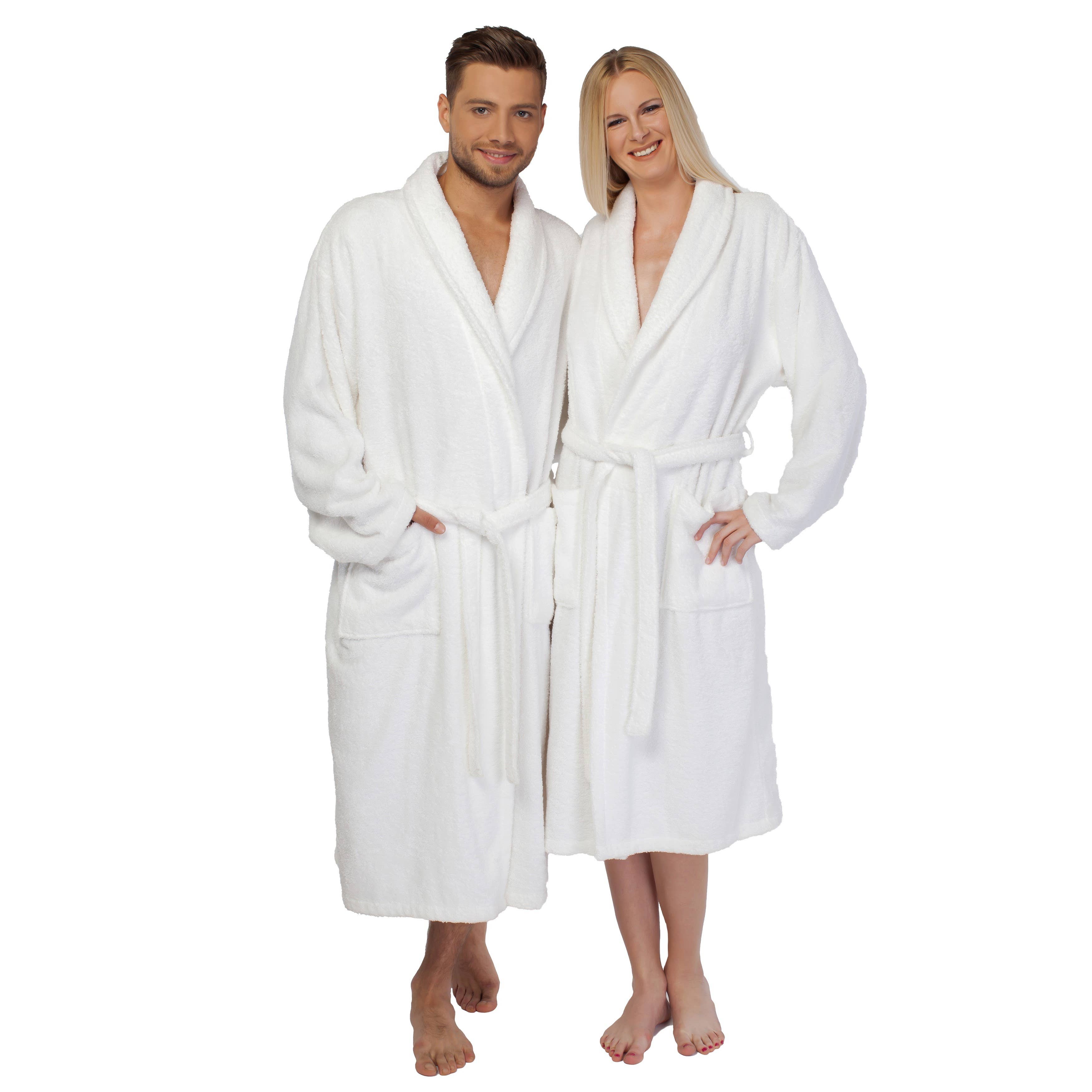 100% Turkish Cotton Unisex Aristocrat Bathrobe: Navy / L/XL
