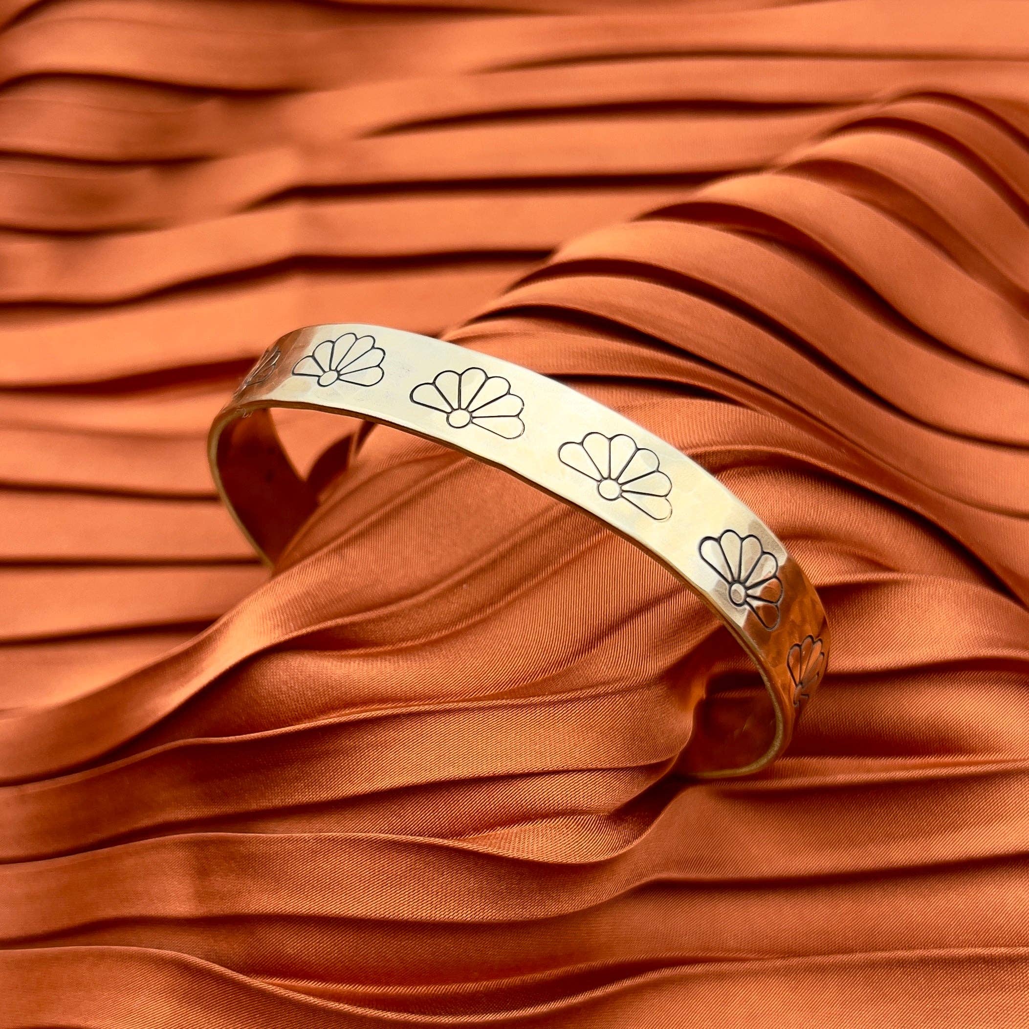 Handmade Flora Cuff: Silver Finish