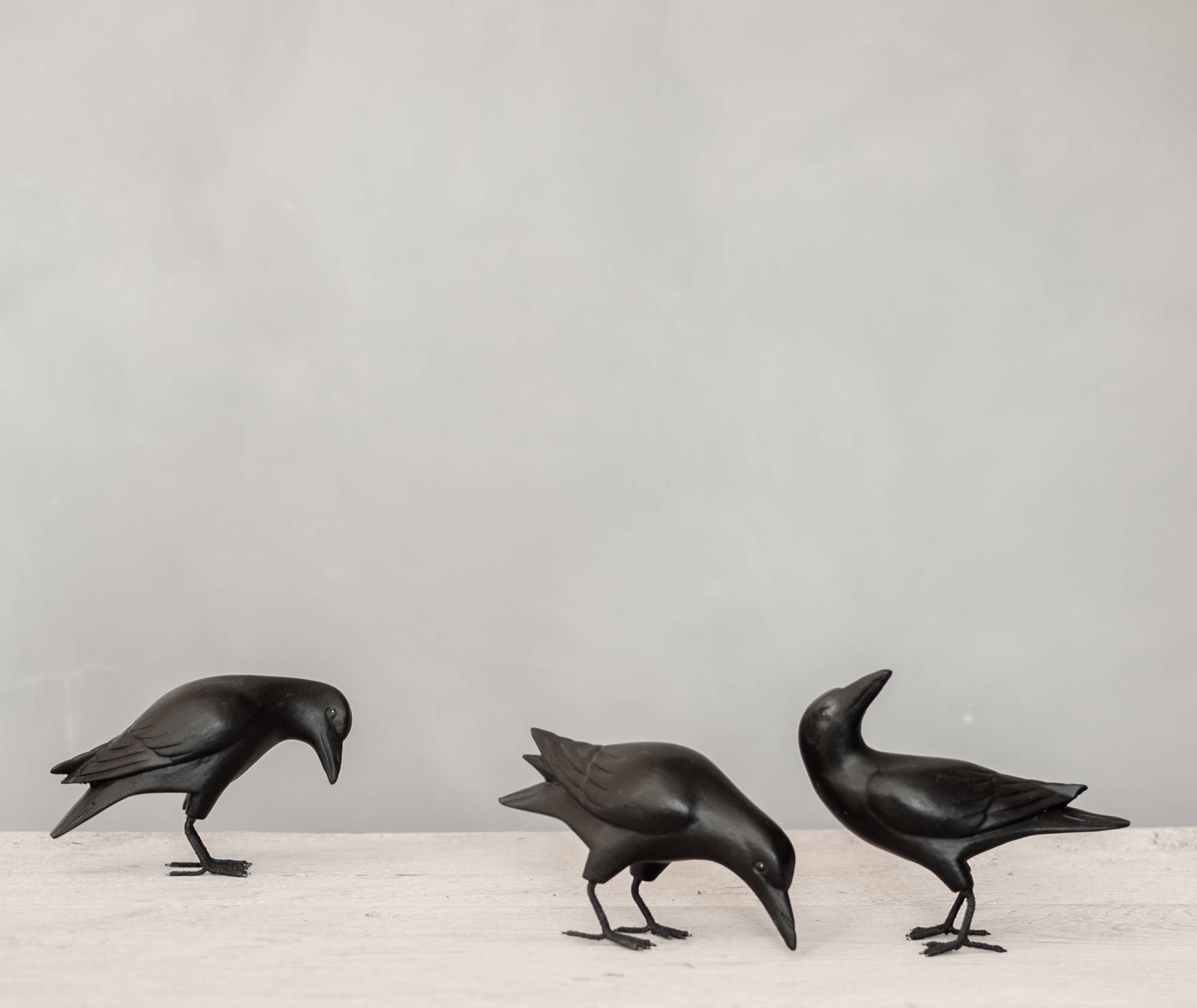 Crow | Hand Carved Wooden Sculpture | 9"H