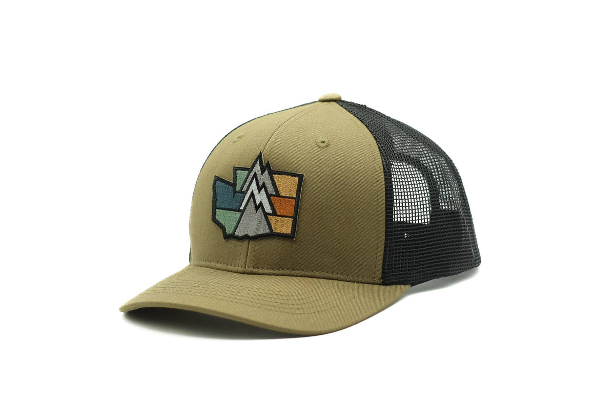 Washington PNW Trucker Hat: Khaki/black