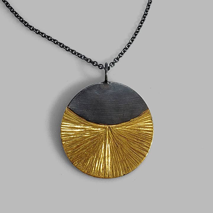 Contemporary mixed metal Rise Necklace
