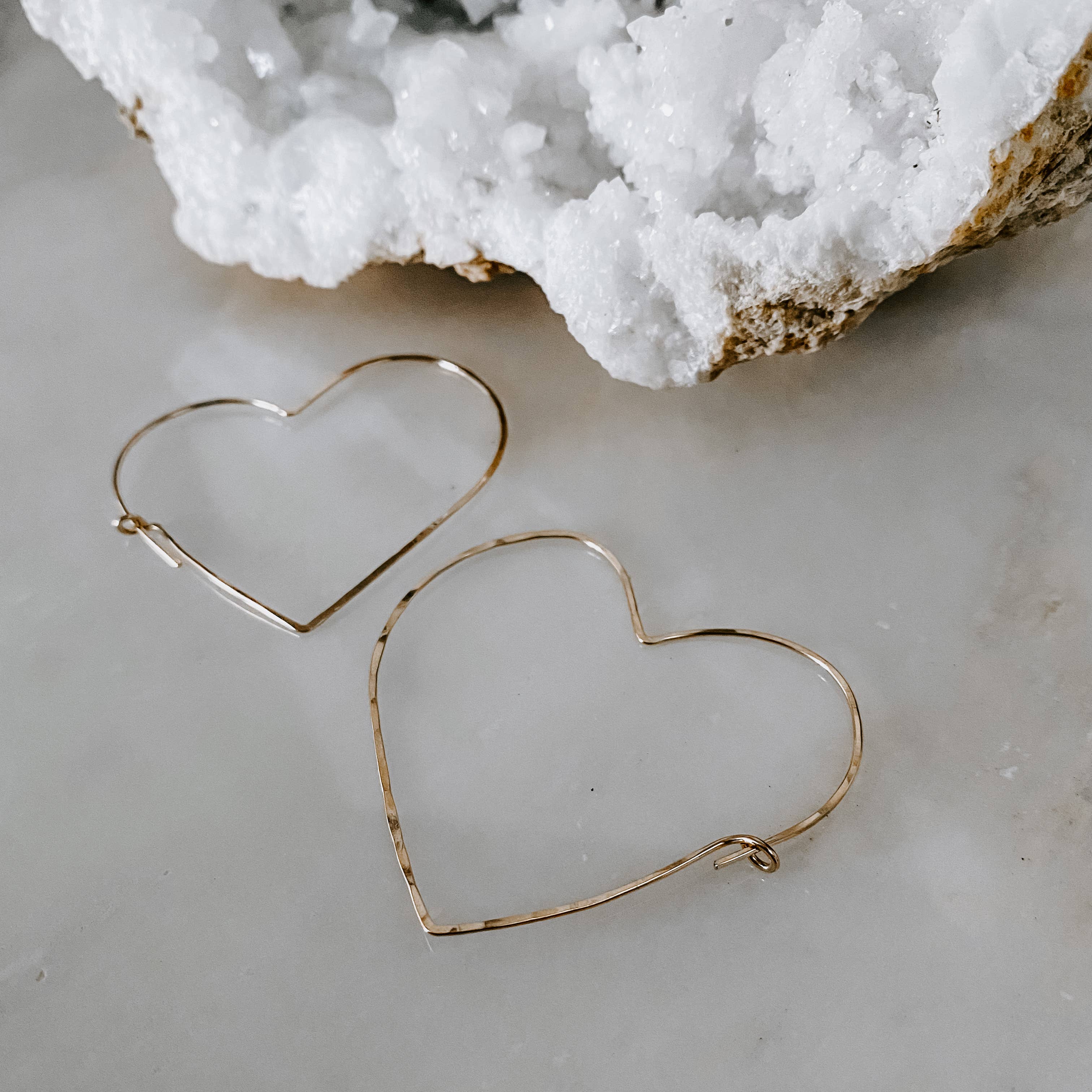 Mini Heart Shaped Threader Earrings: Sterling Sliver