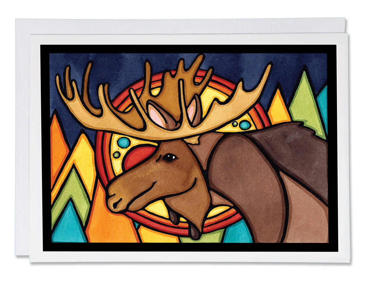 Greeting Card Moose in Forest