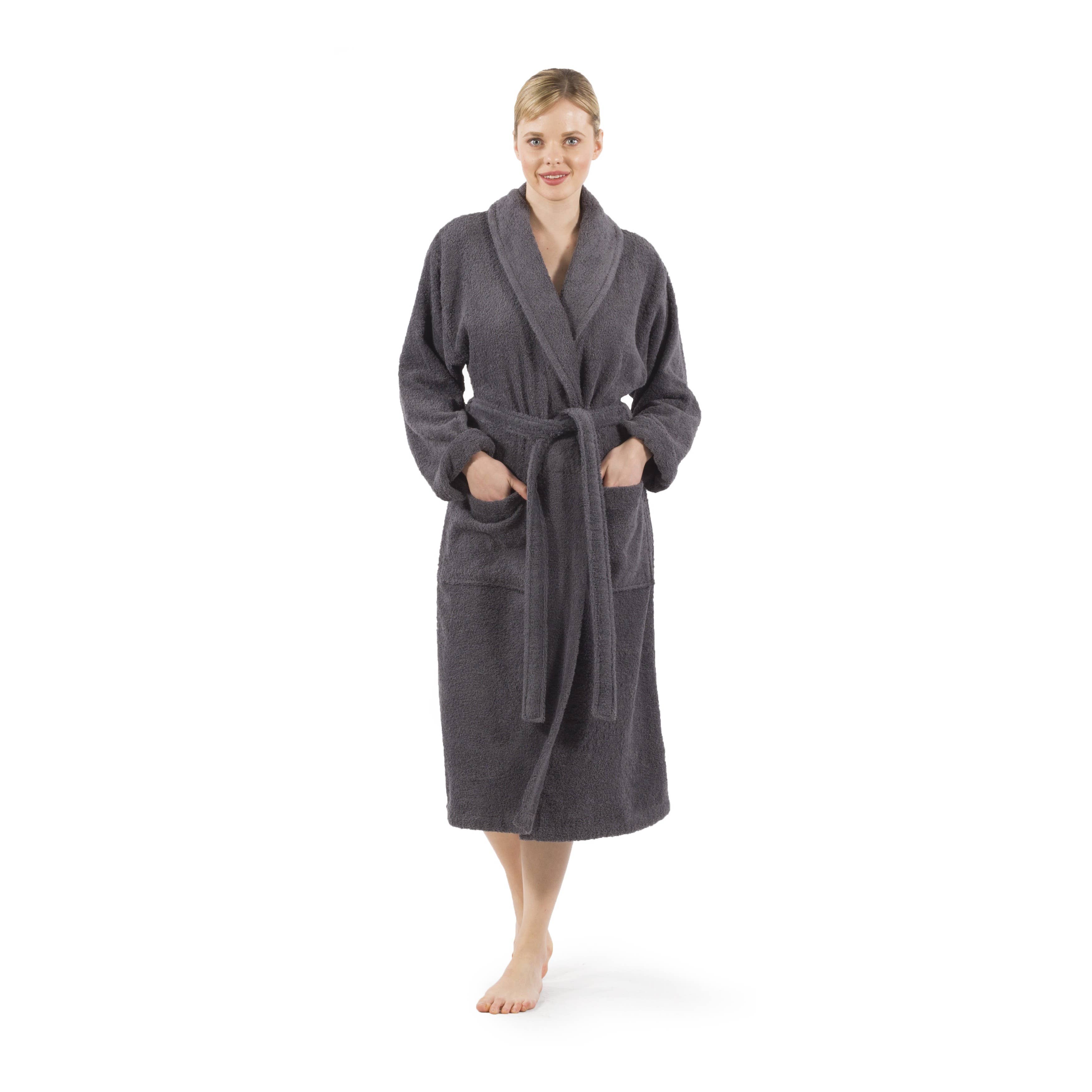 100% Turkish Cotton Unisex Aristocrat Bathrobe: Navy / S/M