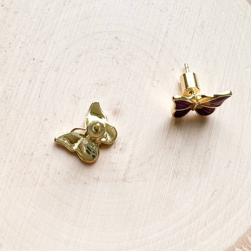 Butterfly Studs: Purple
