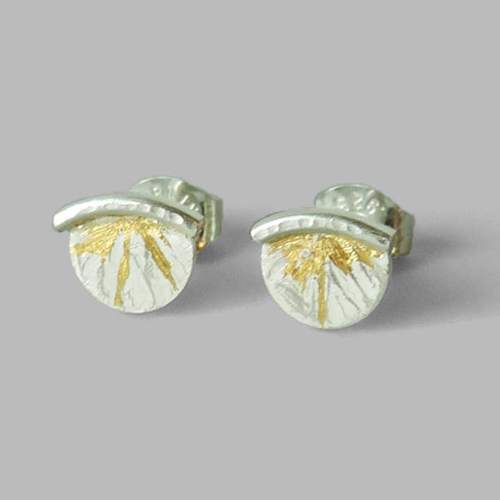 Small mixed metal handmade Daybreak Studs