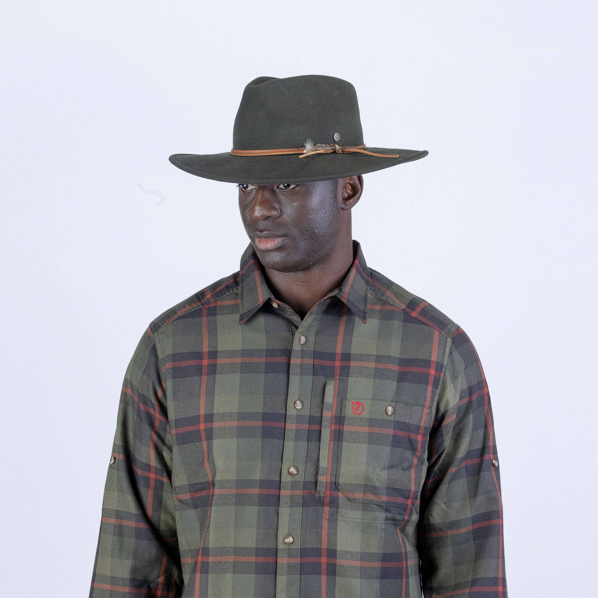 Hudson Wide Brim Hat: Olive