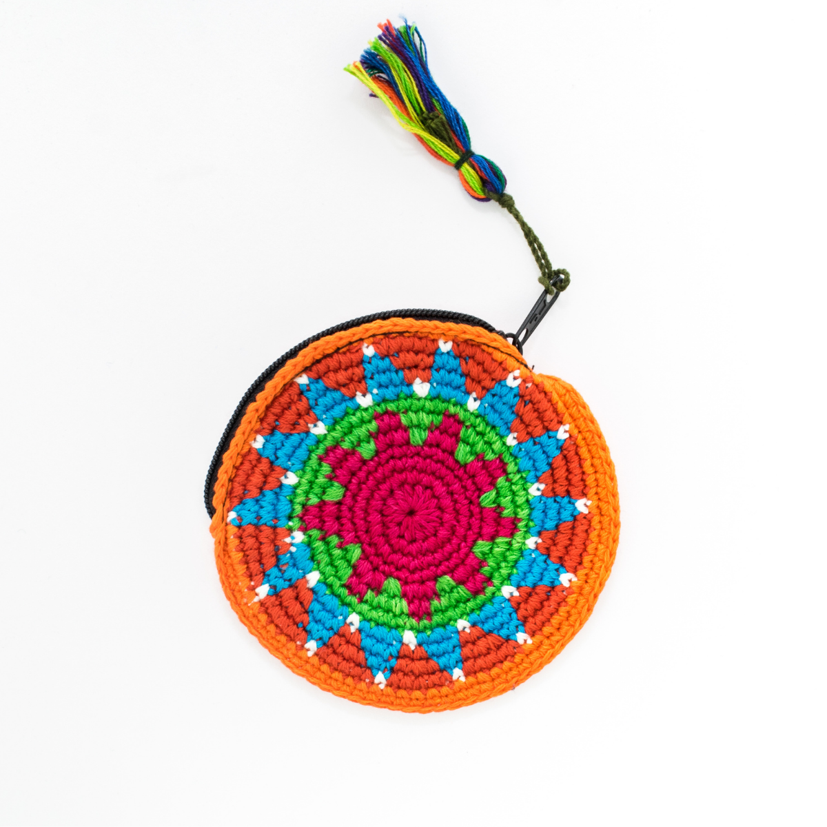 Moon Crochet Hacky Sack Knit Multicolor Handmade Coin Purse