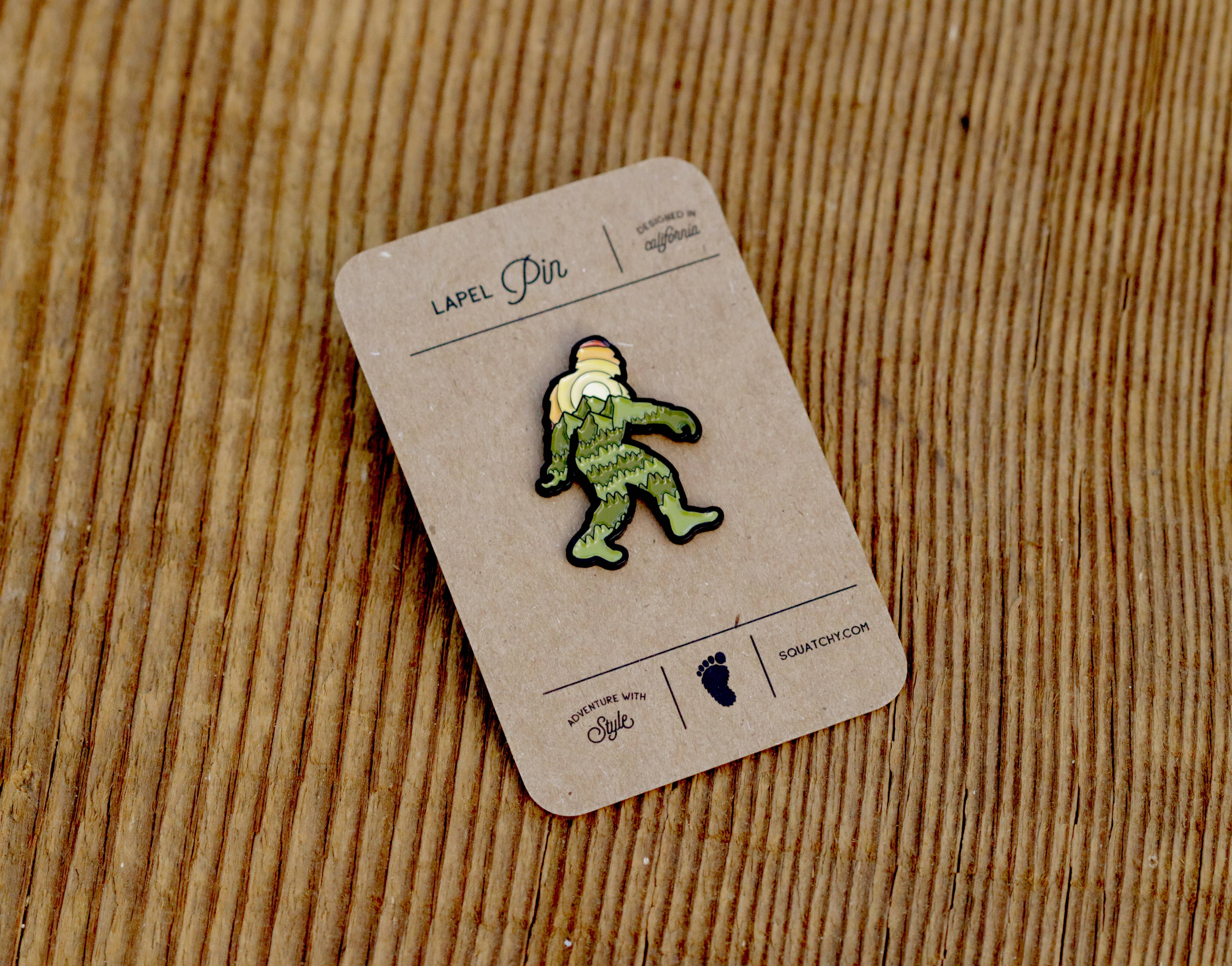 Enamel Pin, Bigfoot Adventure | Sasquatch Lapel Pin