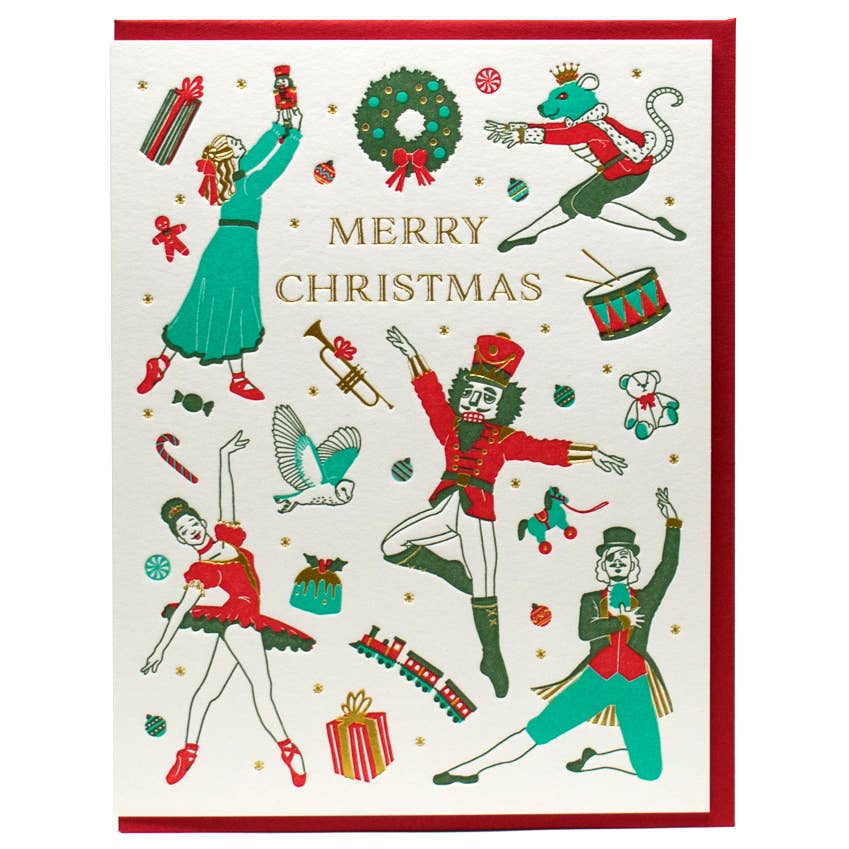 Merry Christmas Nutcracker Card: Single Card
