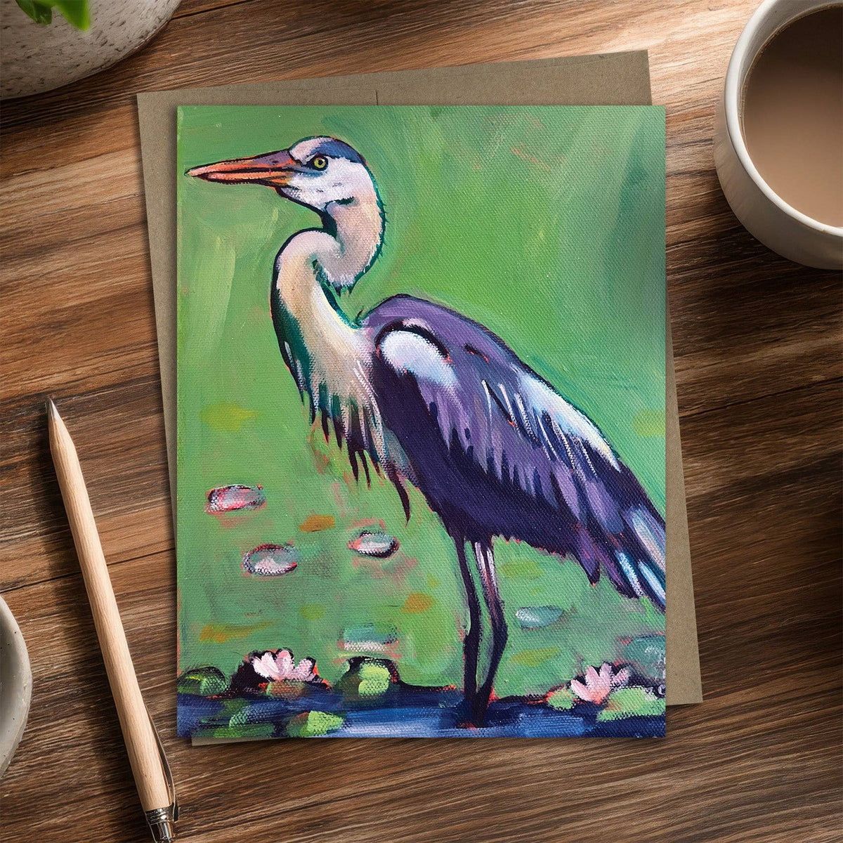 Great Blue Heron Blank Notecard