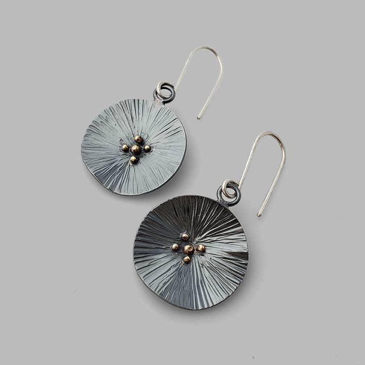 Organic mixed metal Poppy Earrings
