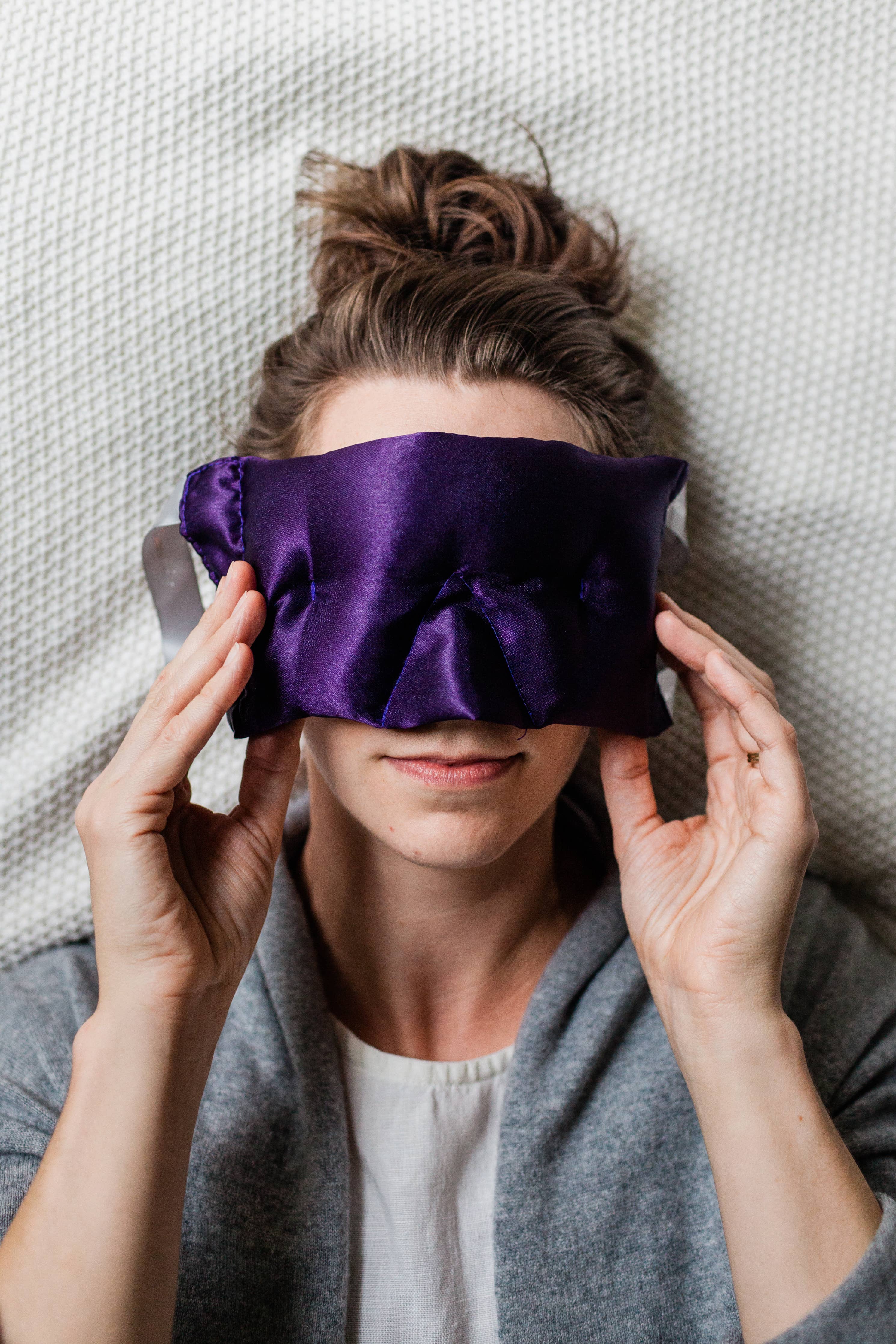 Eye Mask in gift bag - dark purple