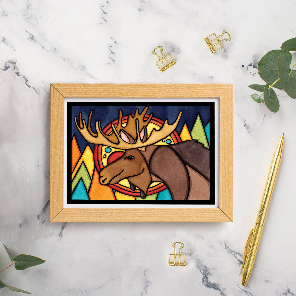 Greeting Card Moose in Forest