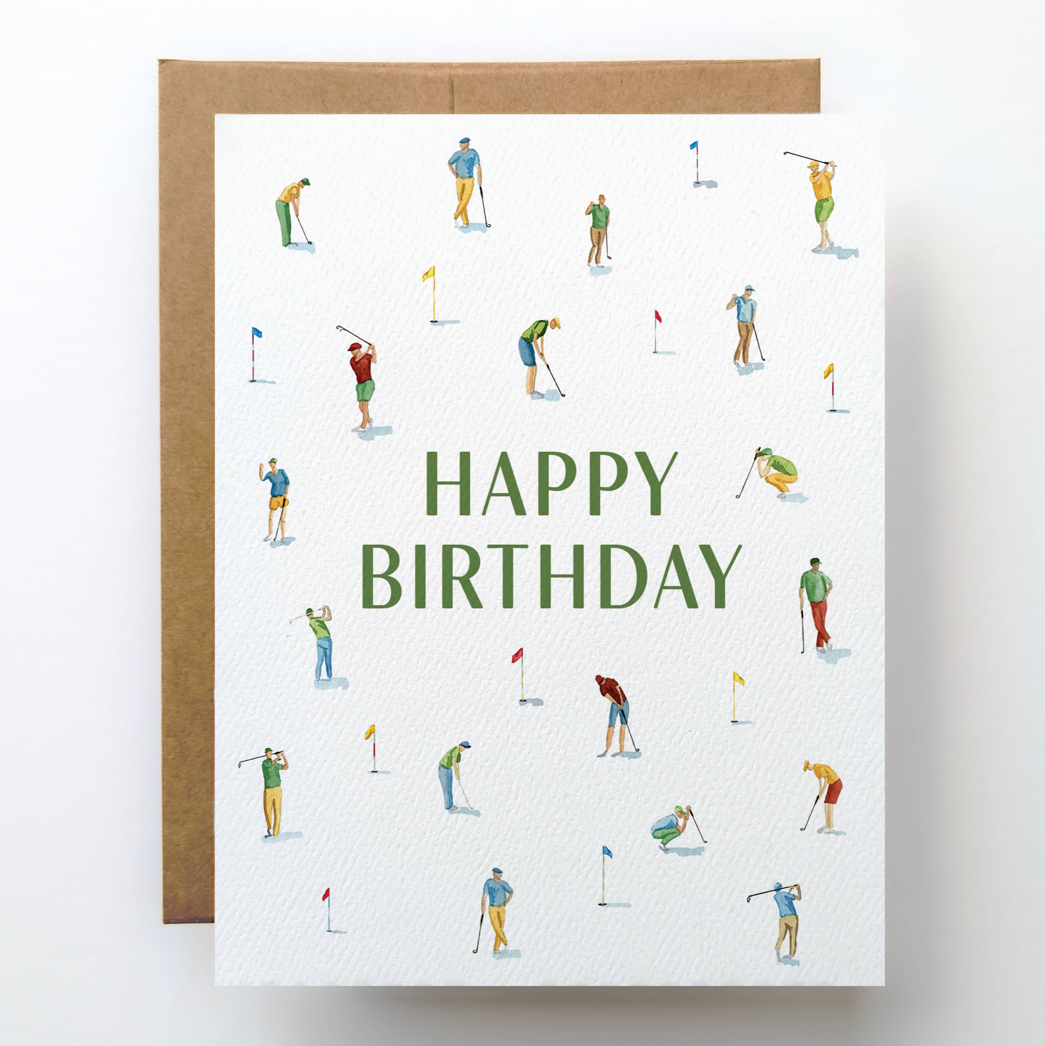 Golfing Birthday Card | Tiny Golfers Happy Birthday Design