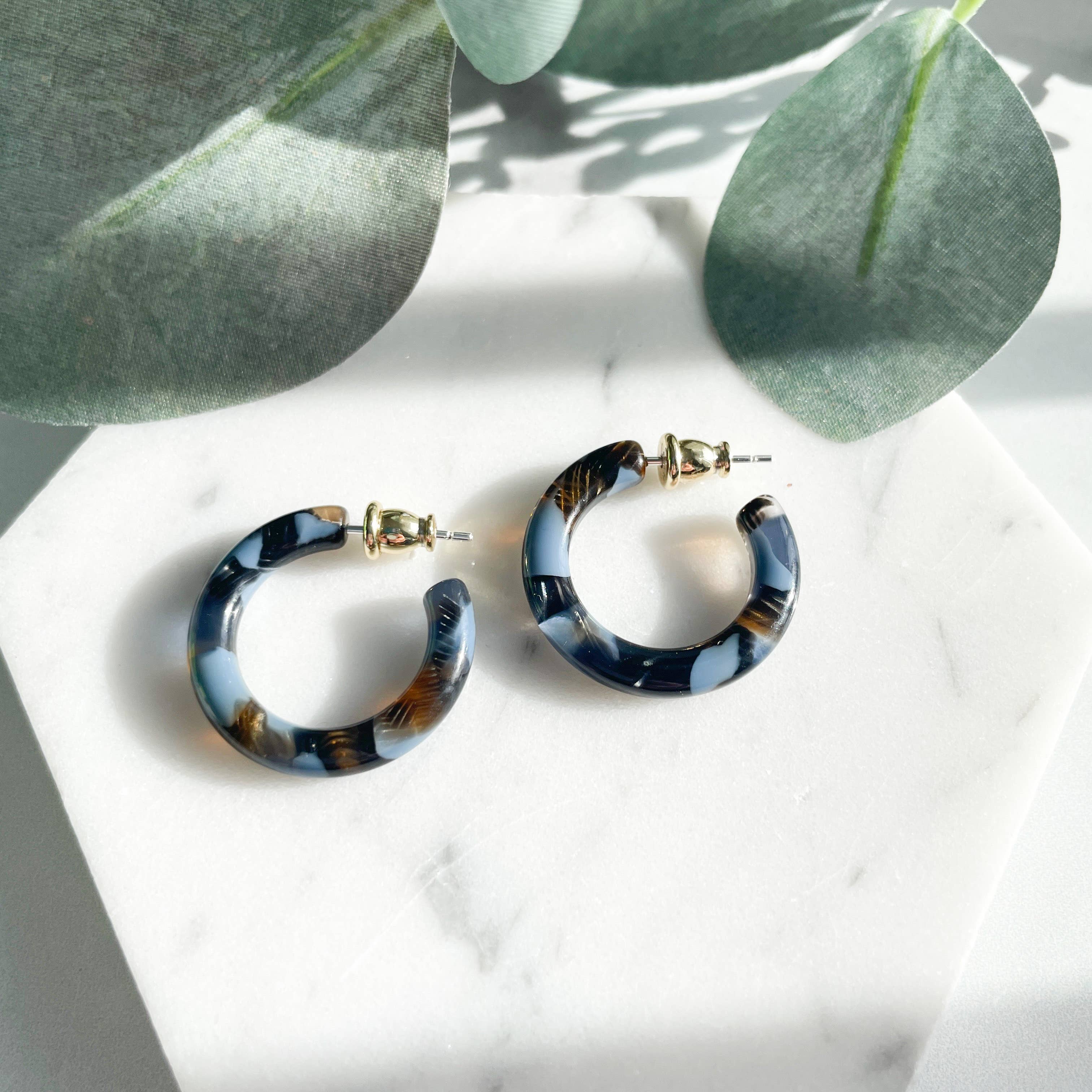 Ultra Mini Hoop Collection | Small Acetate Hoops: Dew Drop