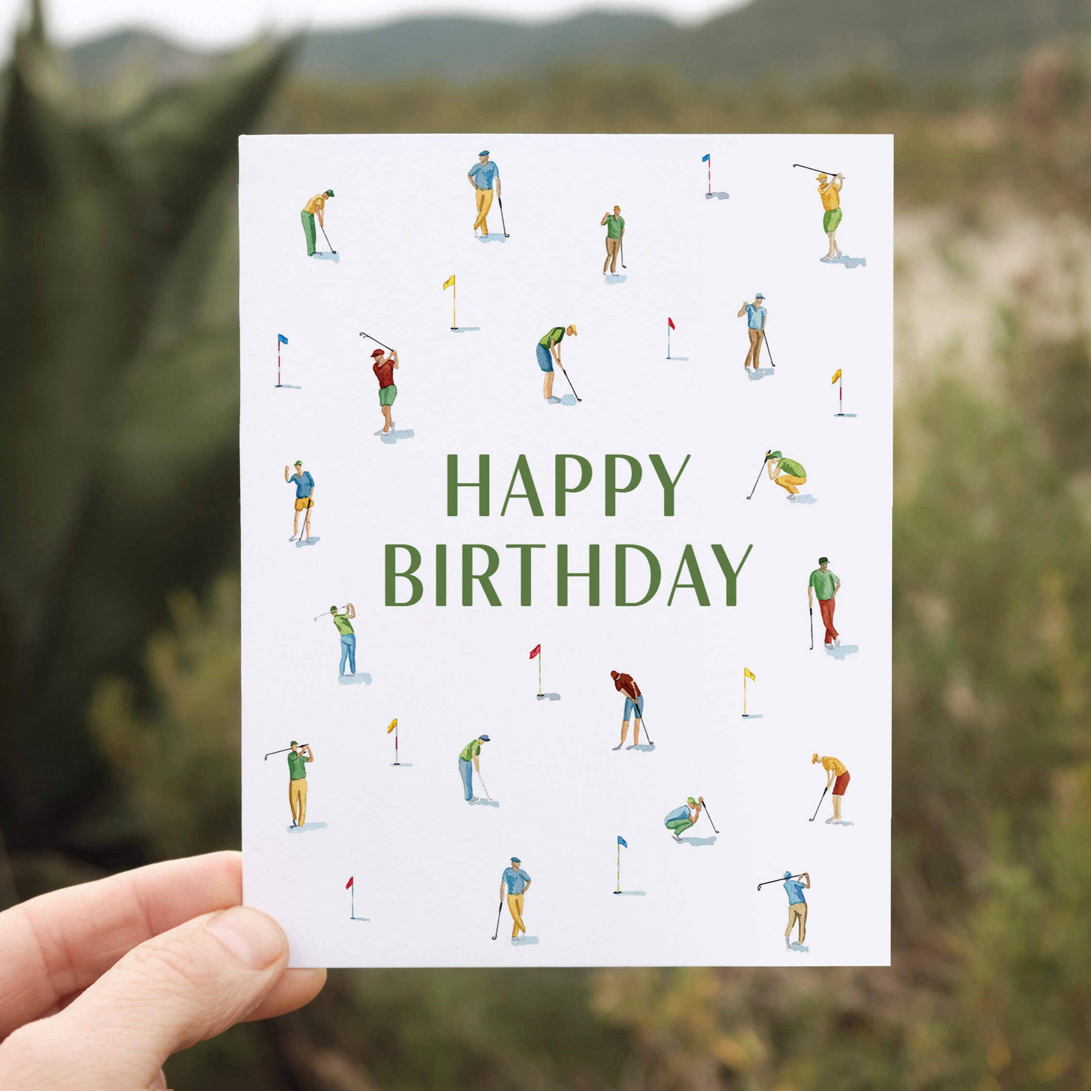 Golfing Birthday Card | Tiny Golfers Happy Birthday Design
