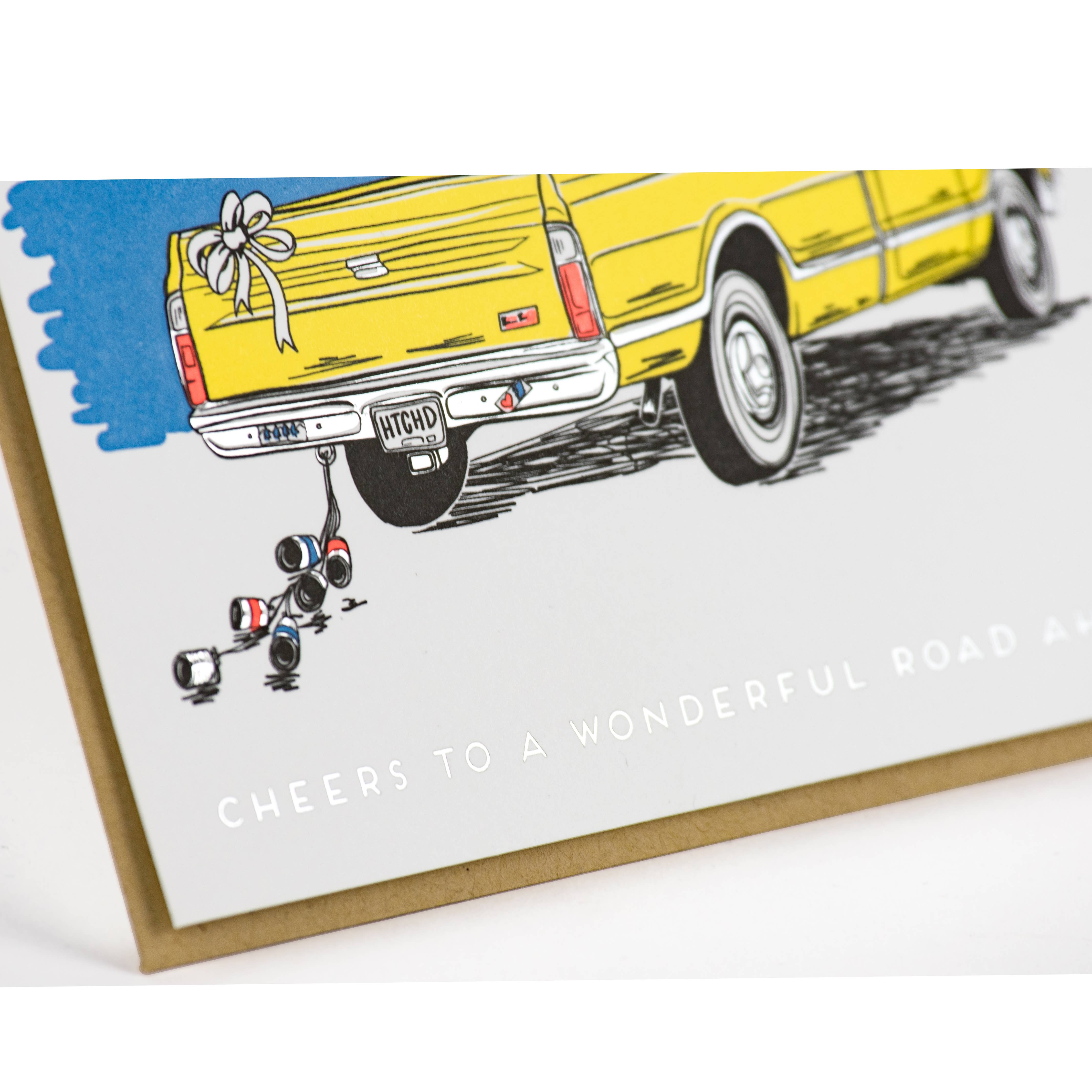 Wedding Truck Sunset Card: Single Card