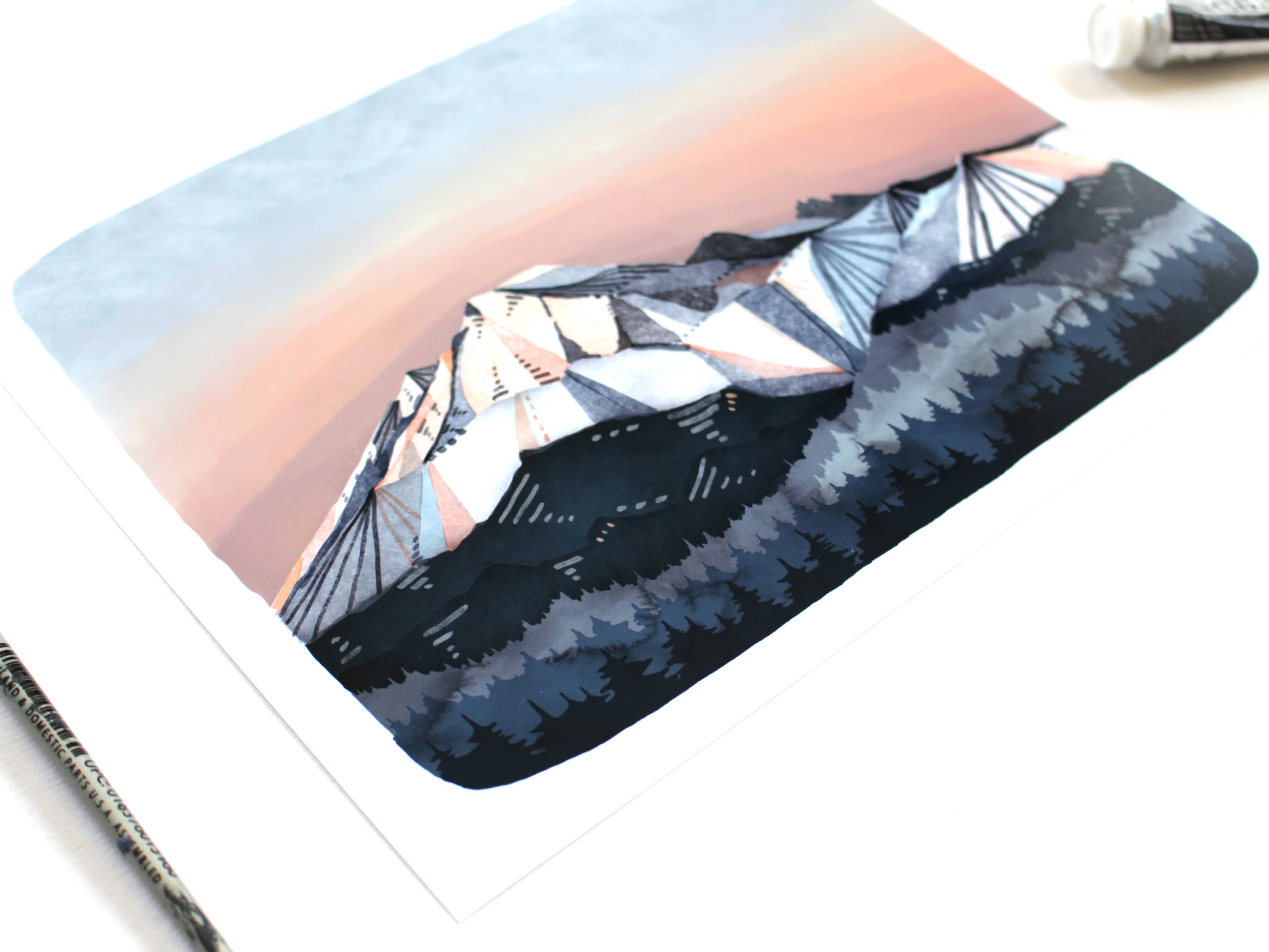 8" x 10" Seattle Art Print - Mt Rainer