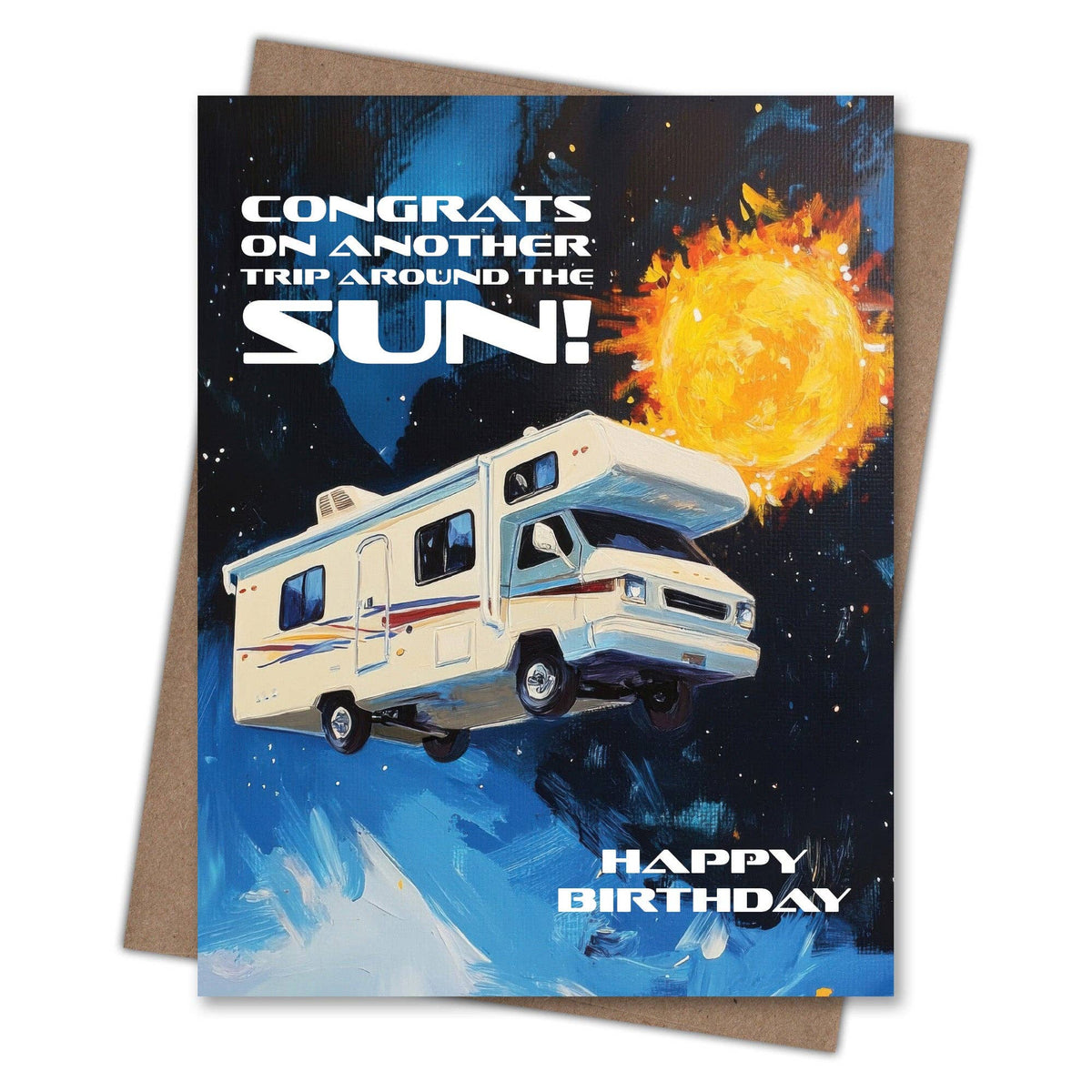 Trip Around the Sun - Recycled Birthday Card for Campers