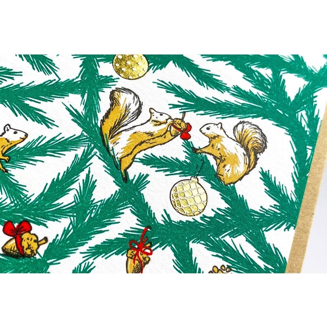Holiday Squirrel Card: Single Card