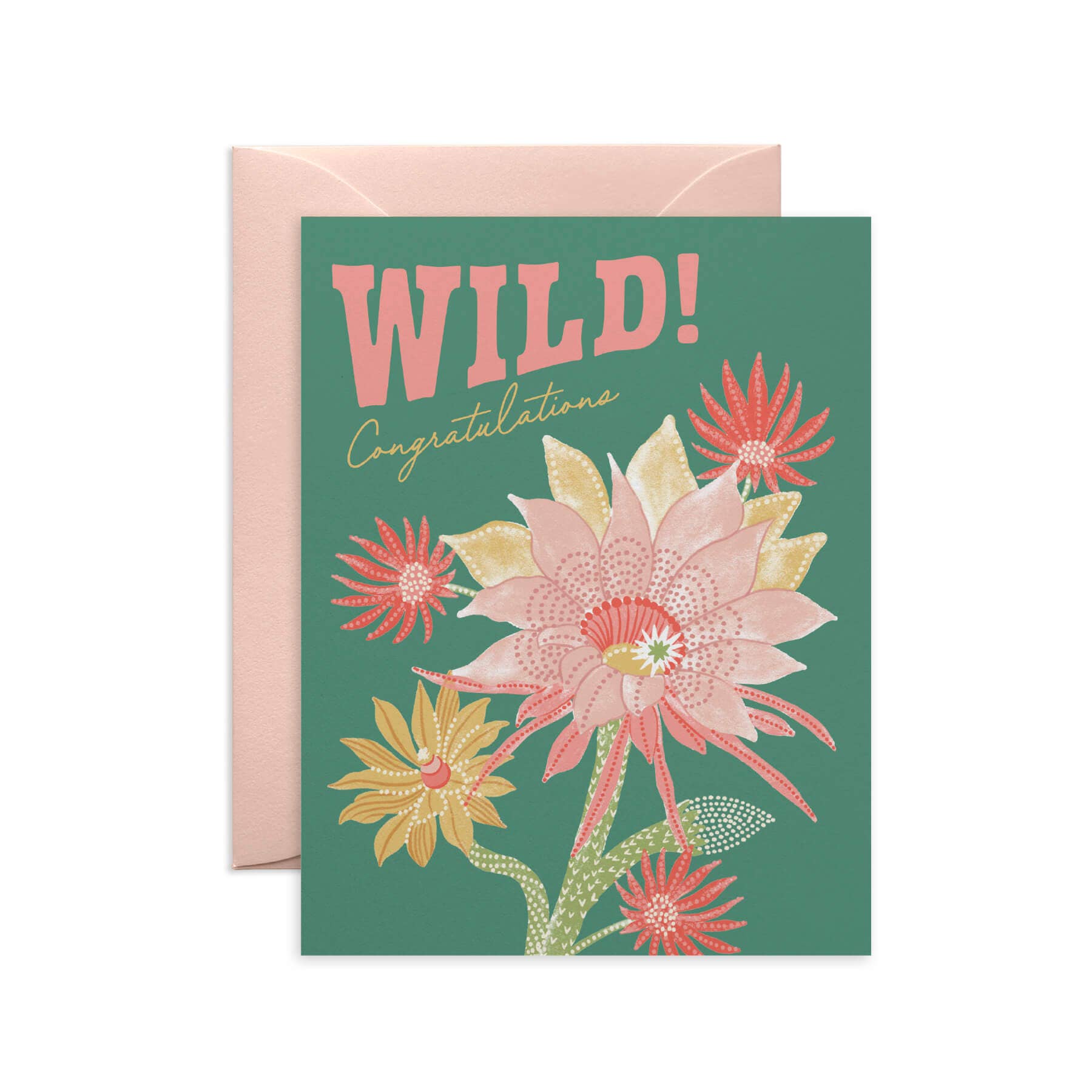 Wild Cactus Blooms Congrats Card