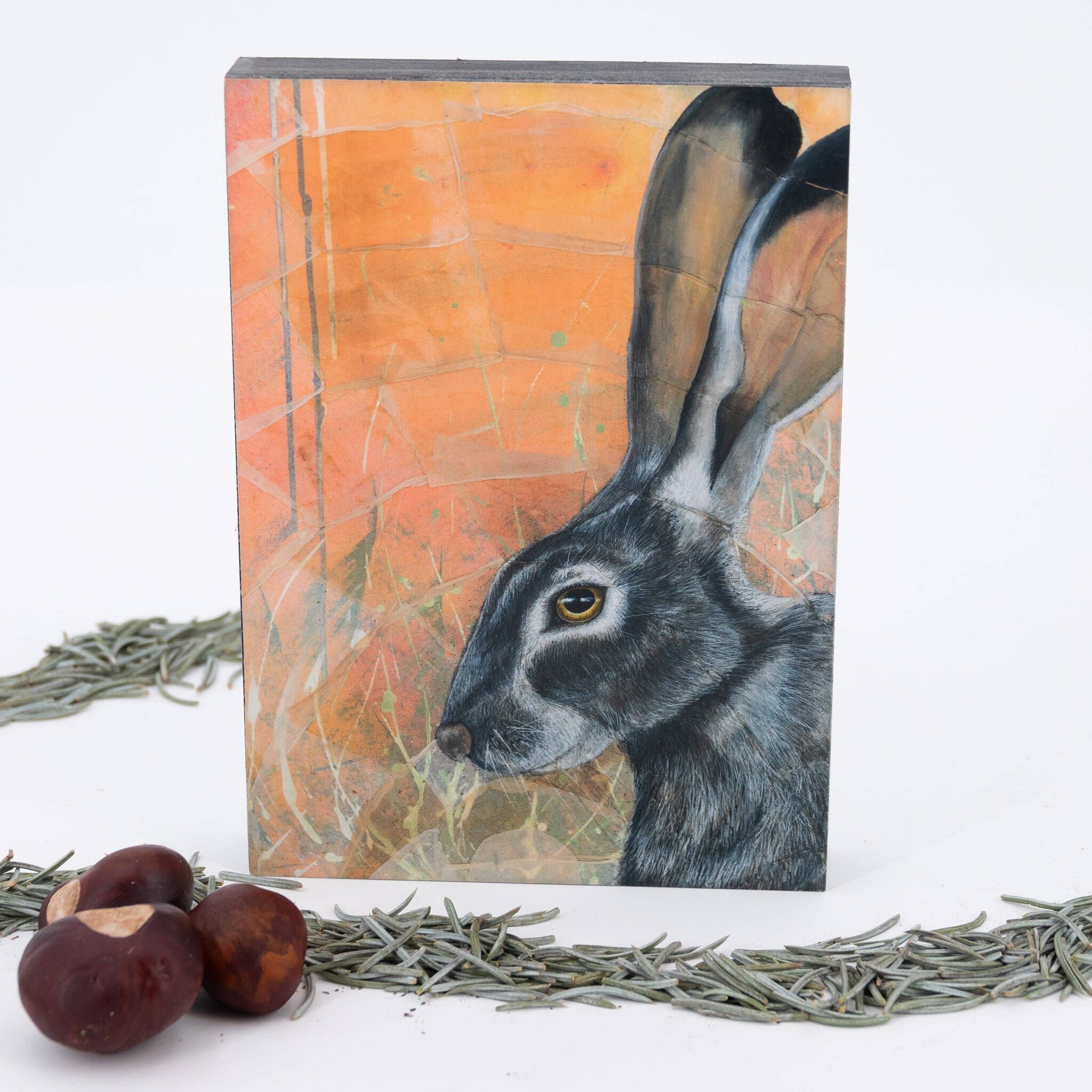 Jack Rabbit Wood Panel Giclée Print