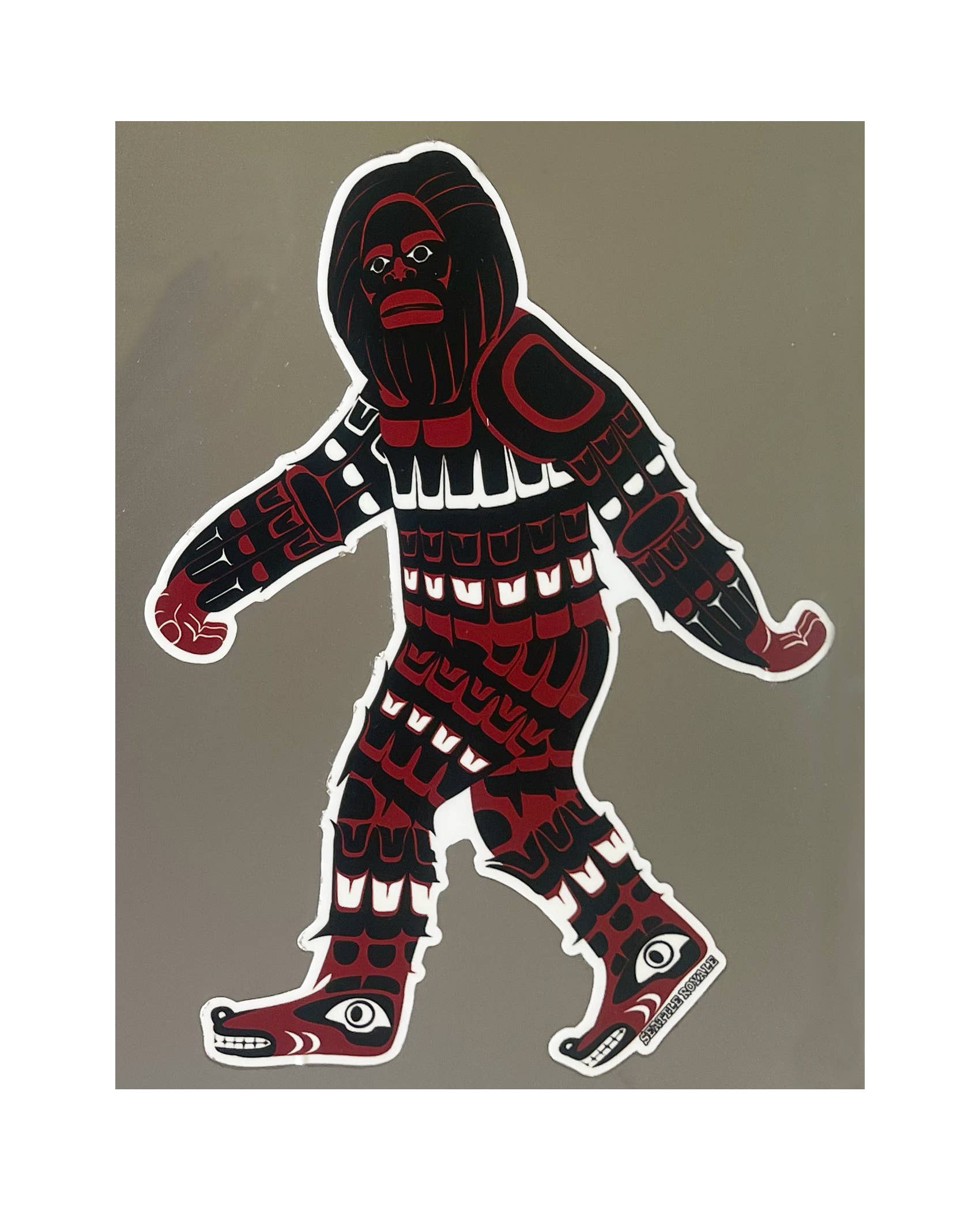 Large PNW Native American Bigfoot Vinyl Sticker