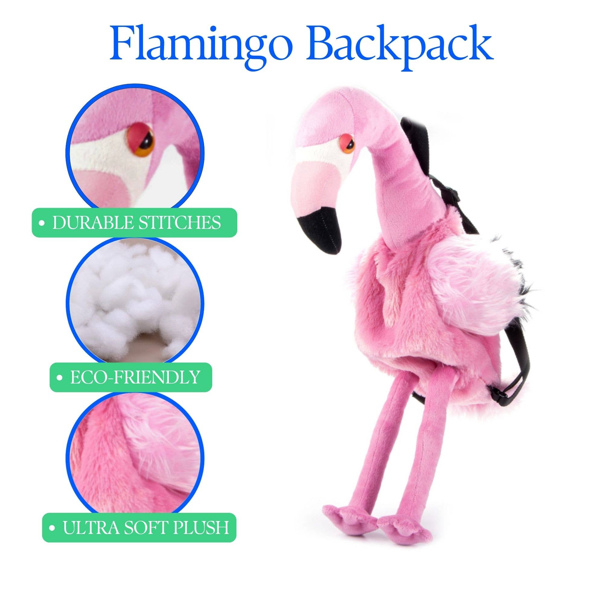 Wearable Plush Flamingo Backpack 18"