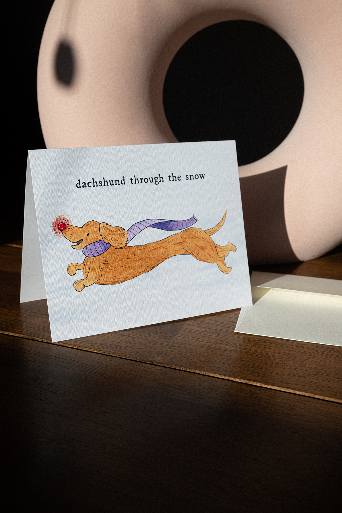 Dachshund Through the Snow - Greeting Card
