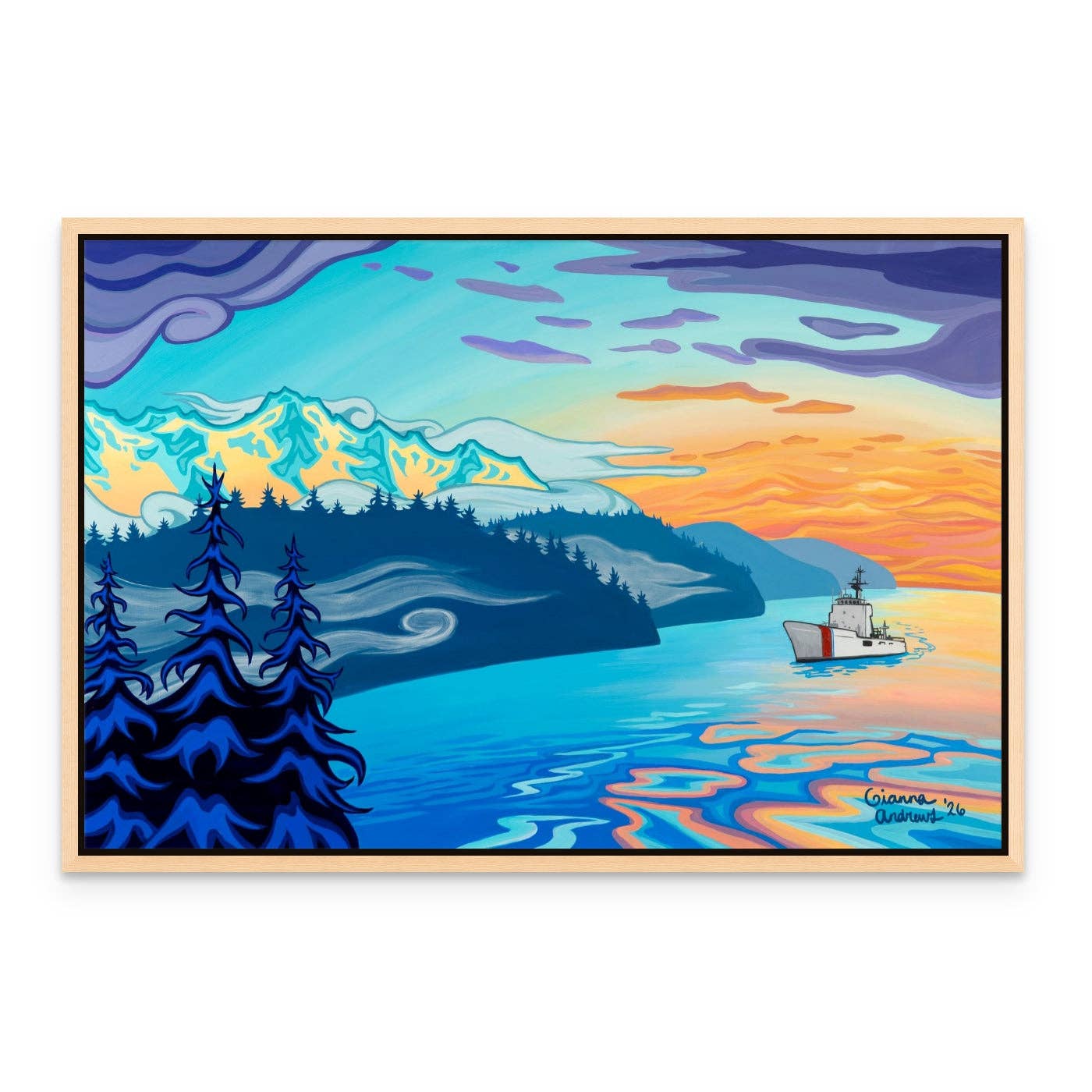 "Sunset Straits" Print: 12x8" / Unframed / Bamboo Paper
