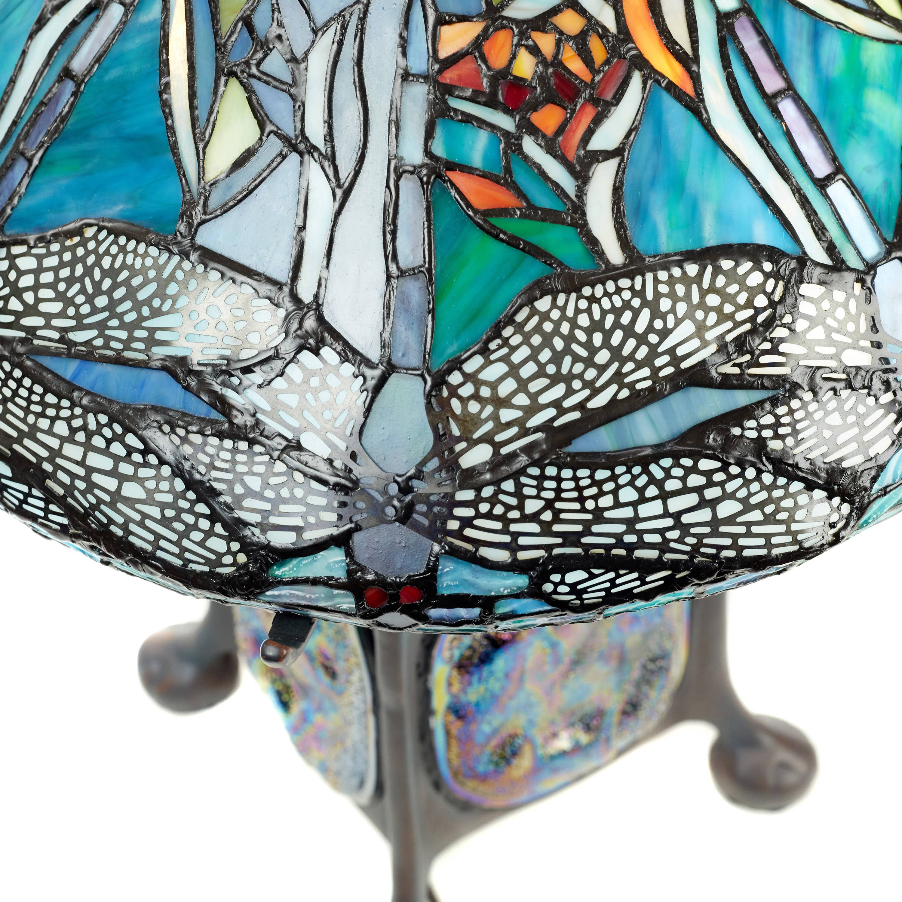 21.5"H Dragonfly Tiffany-Style Stained Glass Table Lamp