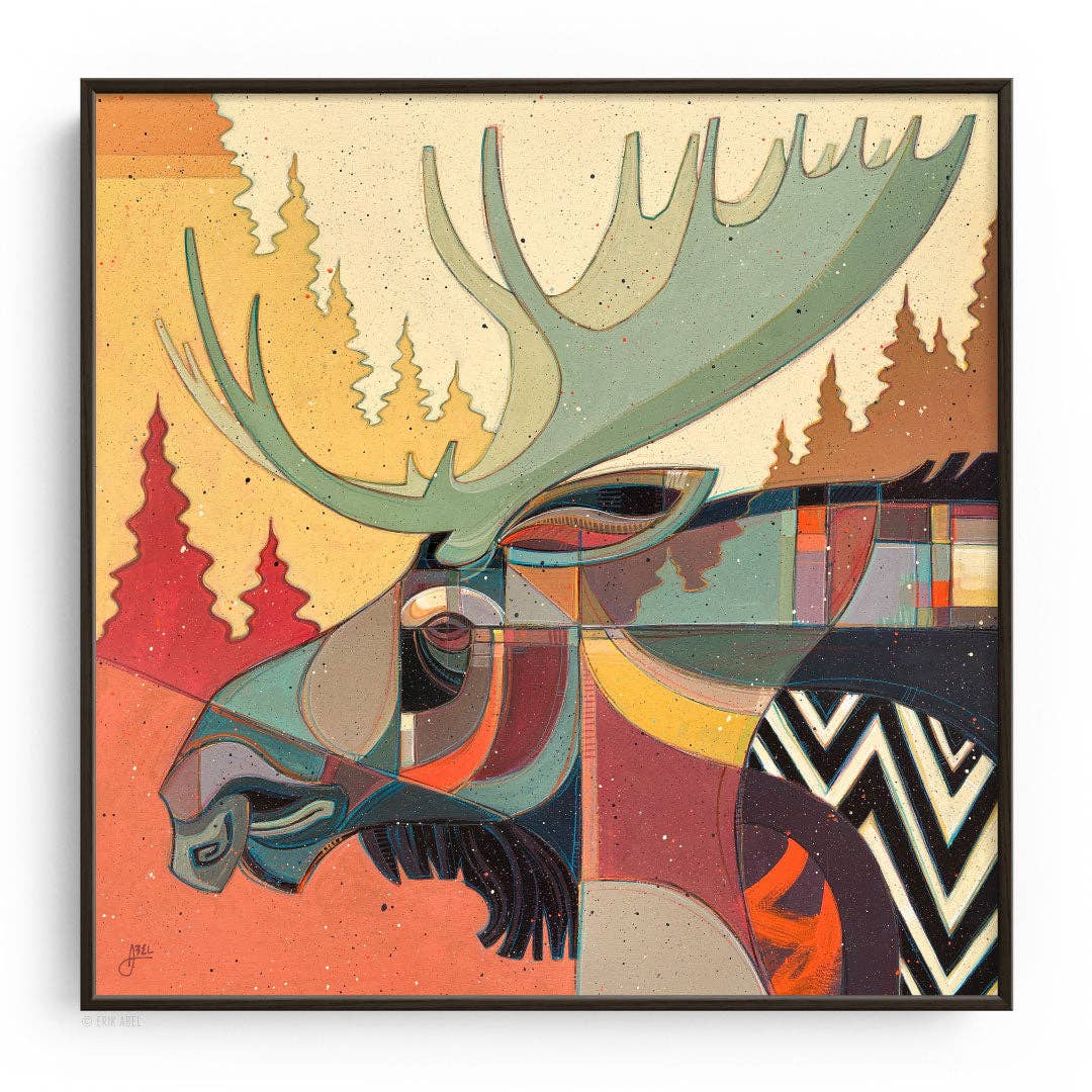 The Moose - WHLSL Print: Unframed / 12x12 / Bamboo Paper