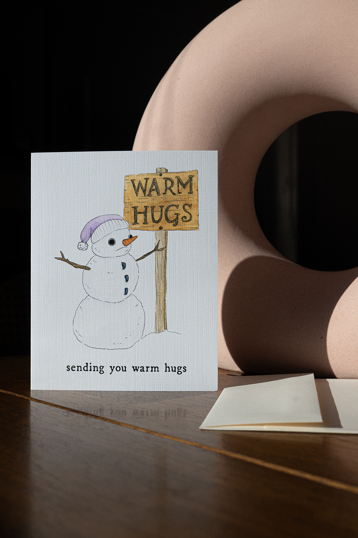 Warm Hug Snowman - Greeting Card