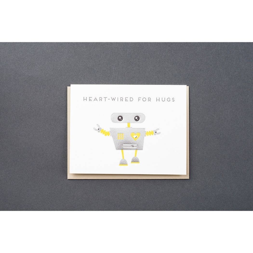 Robot Hug Modern Card
