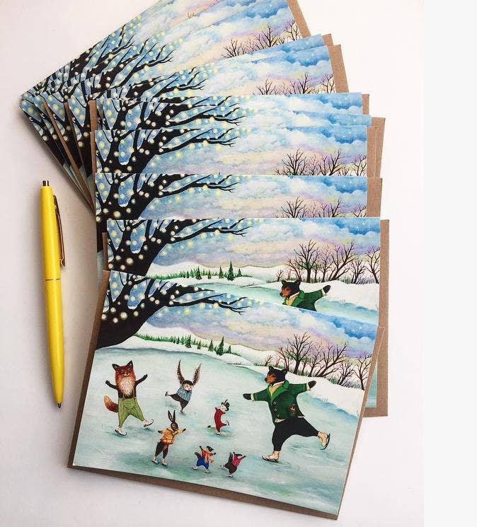 "A Wondrous Whirl" Boxed Holiday Christmas Cards / Sets of 6 or 12: Set of 6